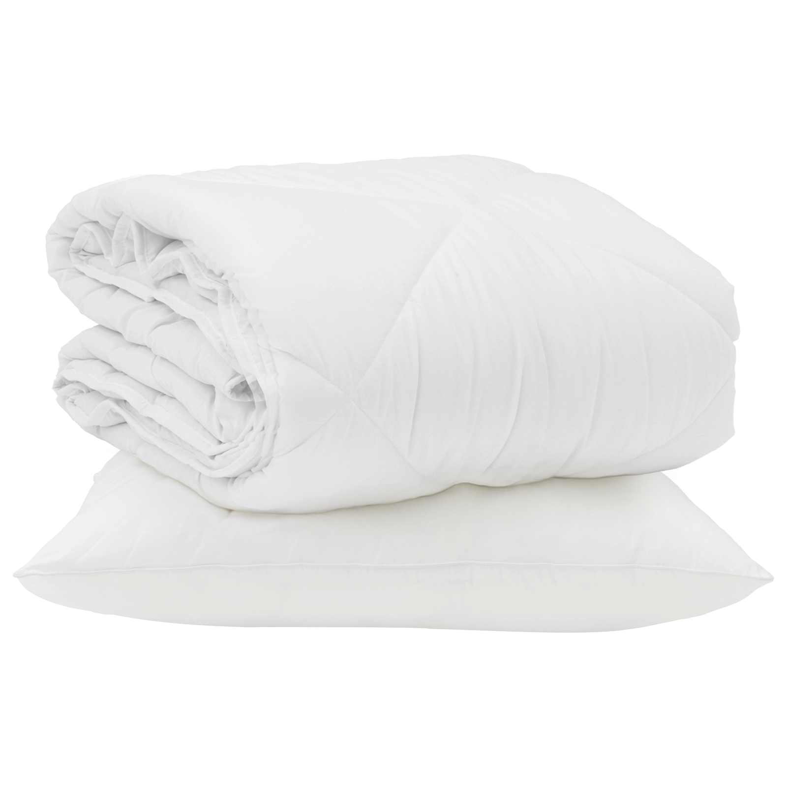 Piumone Estivo con cuscino 2 pz Bianco Microfibra