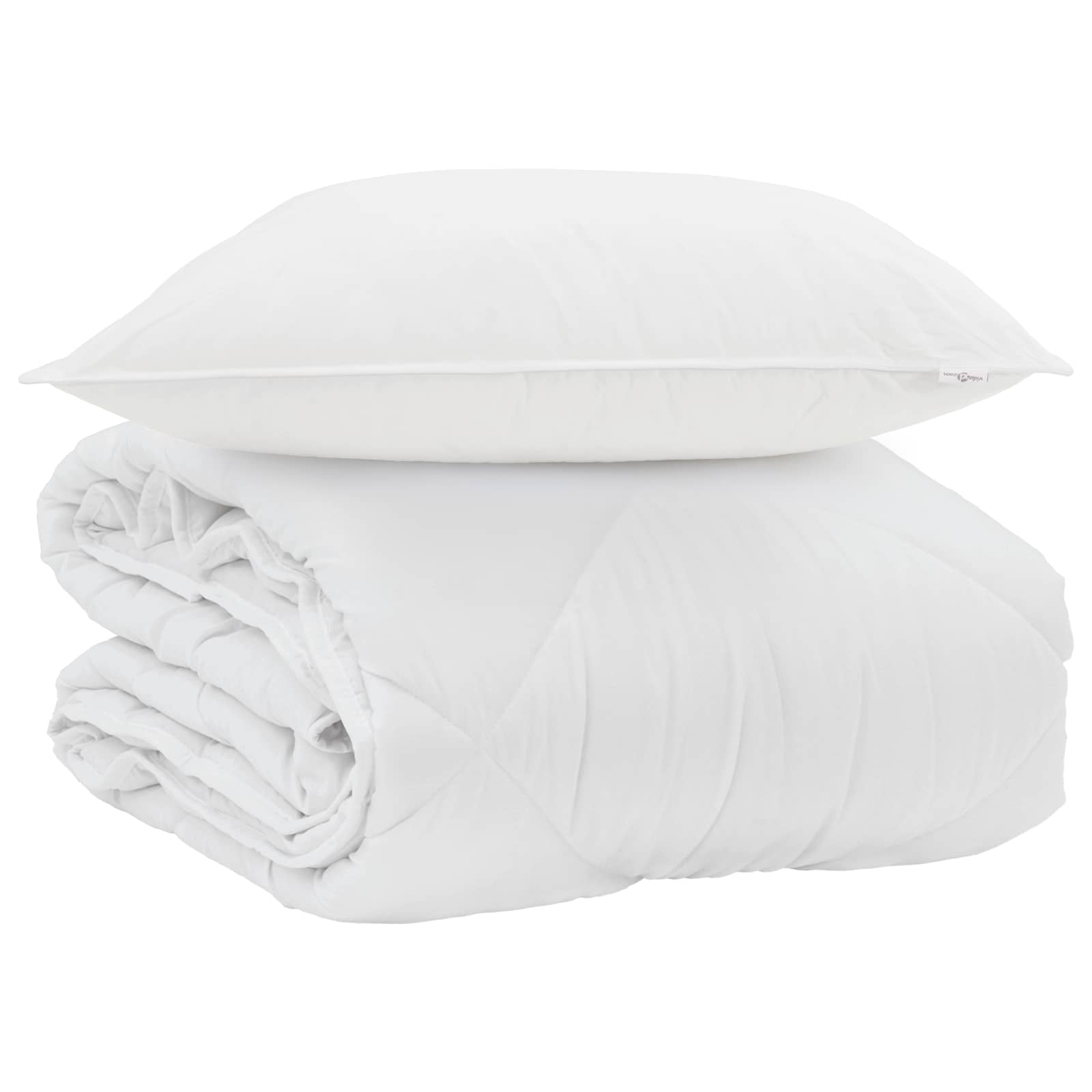 Piumone Estivo con cuscino 2 pz Bianco Microfibra