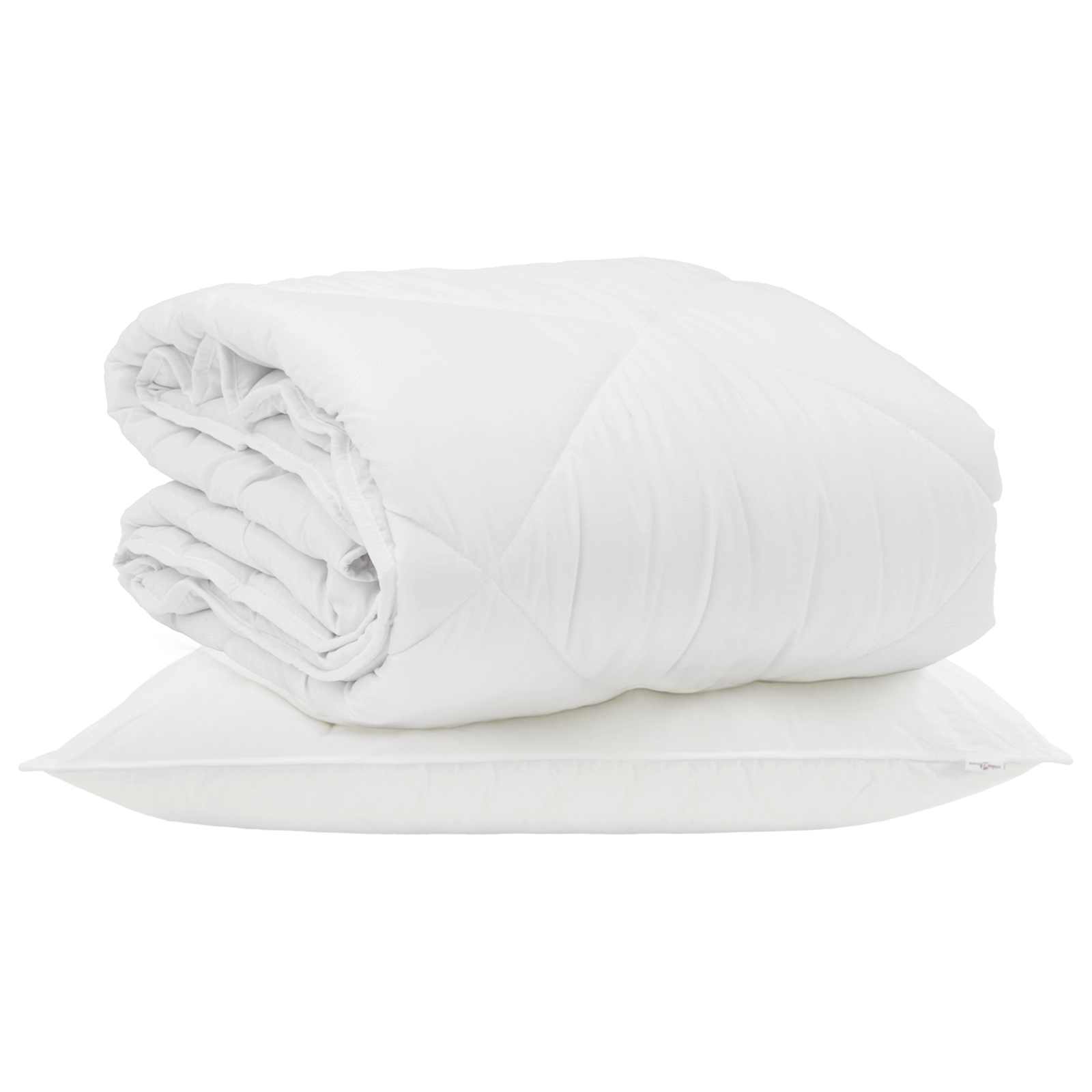 Piumone Estivo con cuscino 2 pz Bianco Microfibra