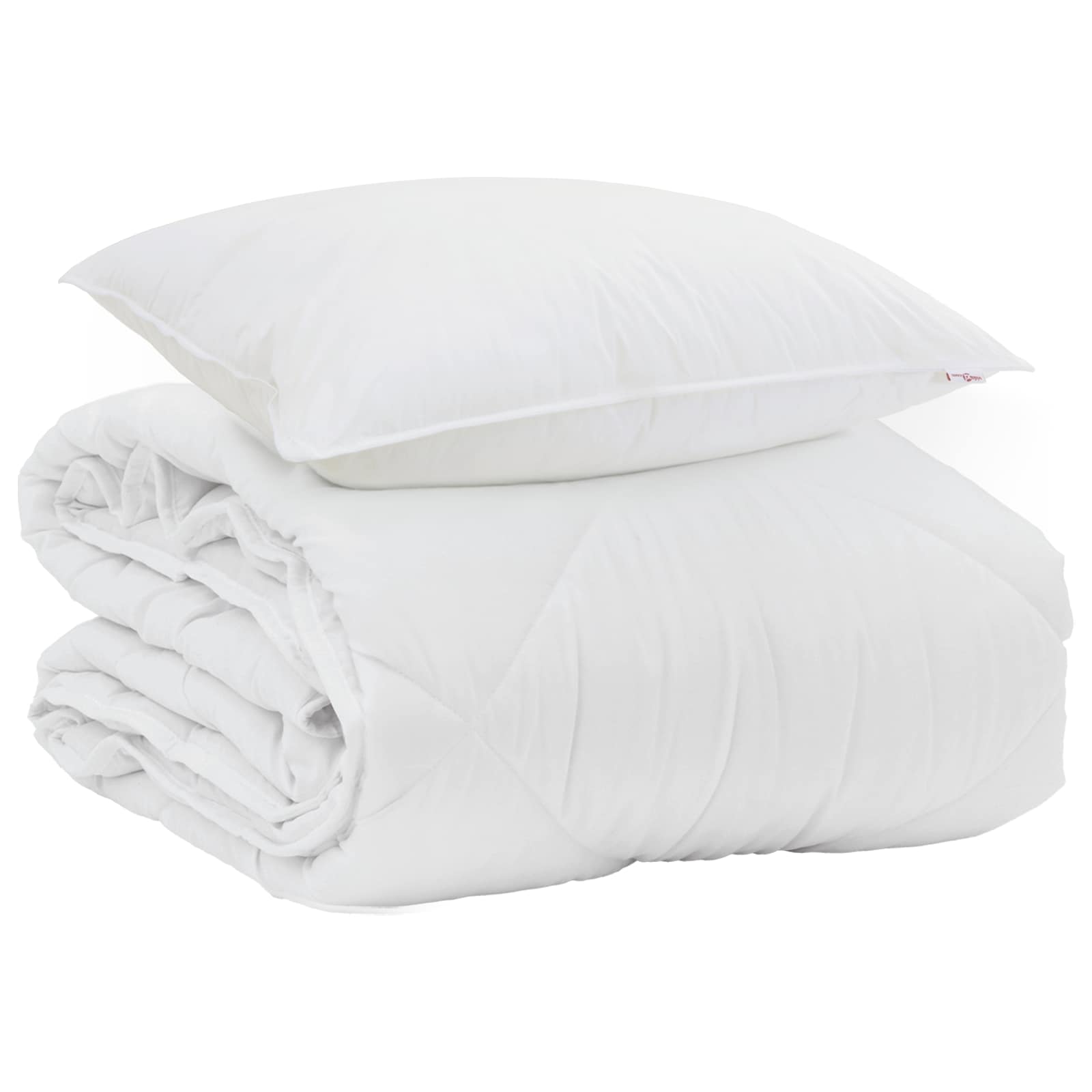 Piumone Estivo con cuscino 2 pz Bianco Microfibra