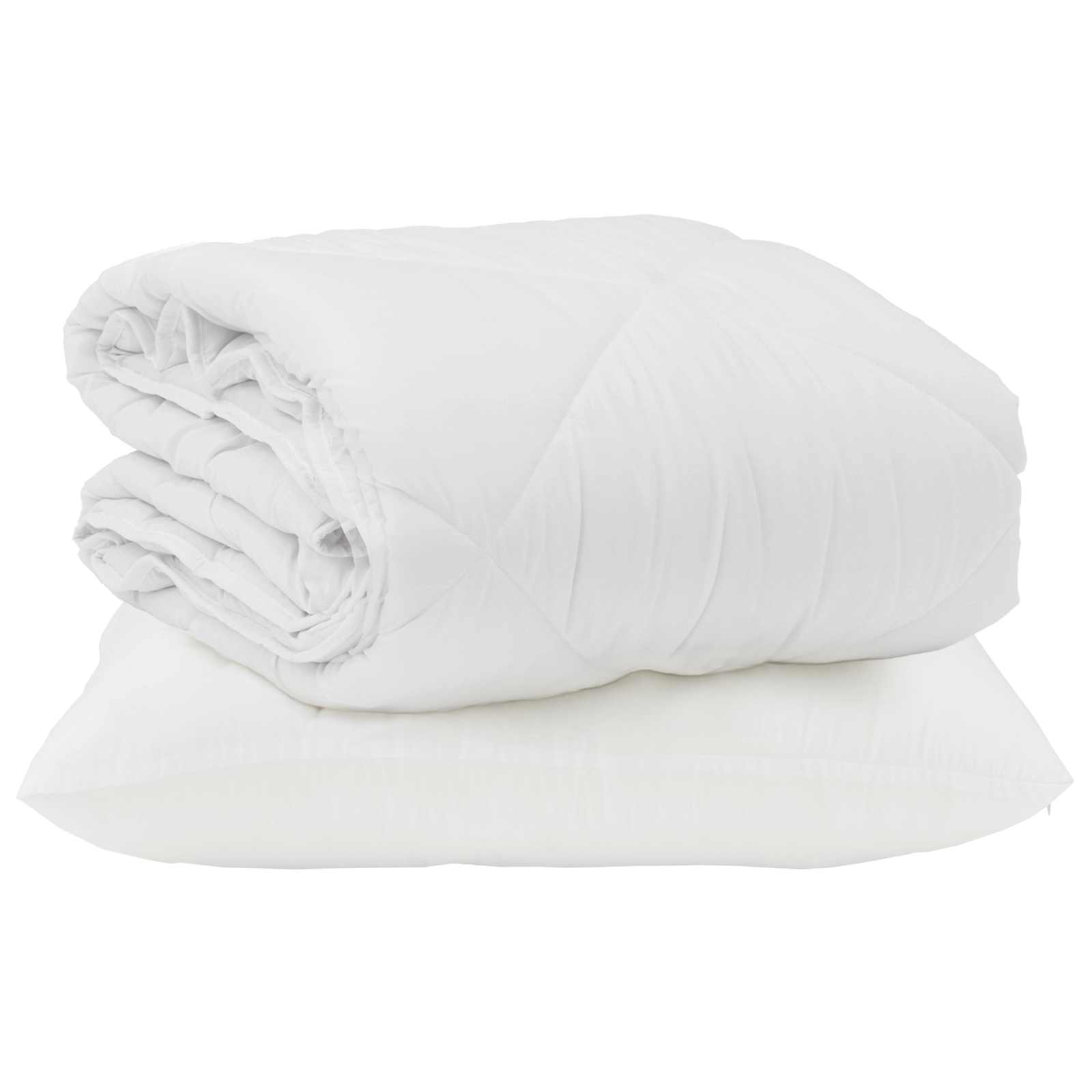 Piumone Estivo con cuscino 2 pz Bianco Microfibra
