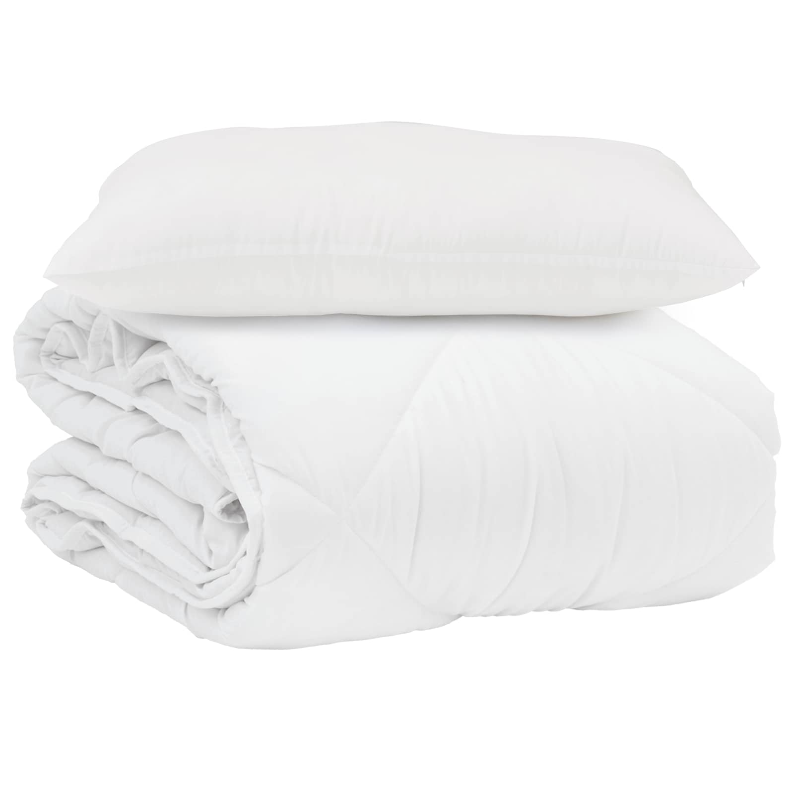Piumone Estivo con cuscino 2 pz Bianco Microfibra