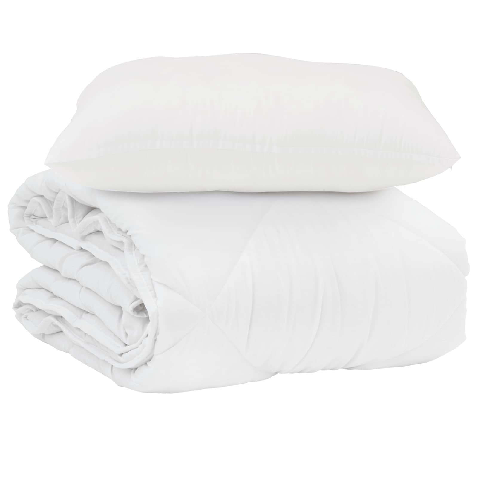 Piumone Estivo con cuscino 2 pz Bianco Microfibra