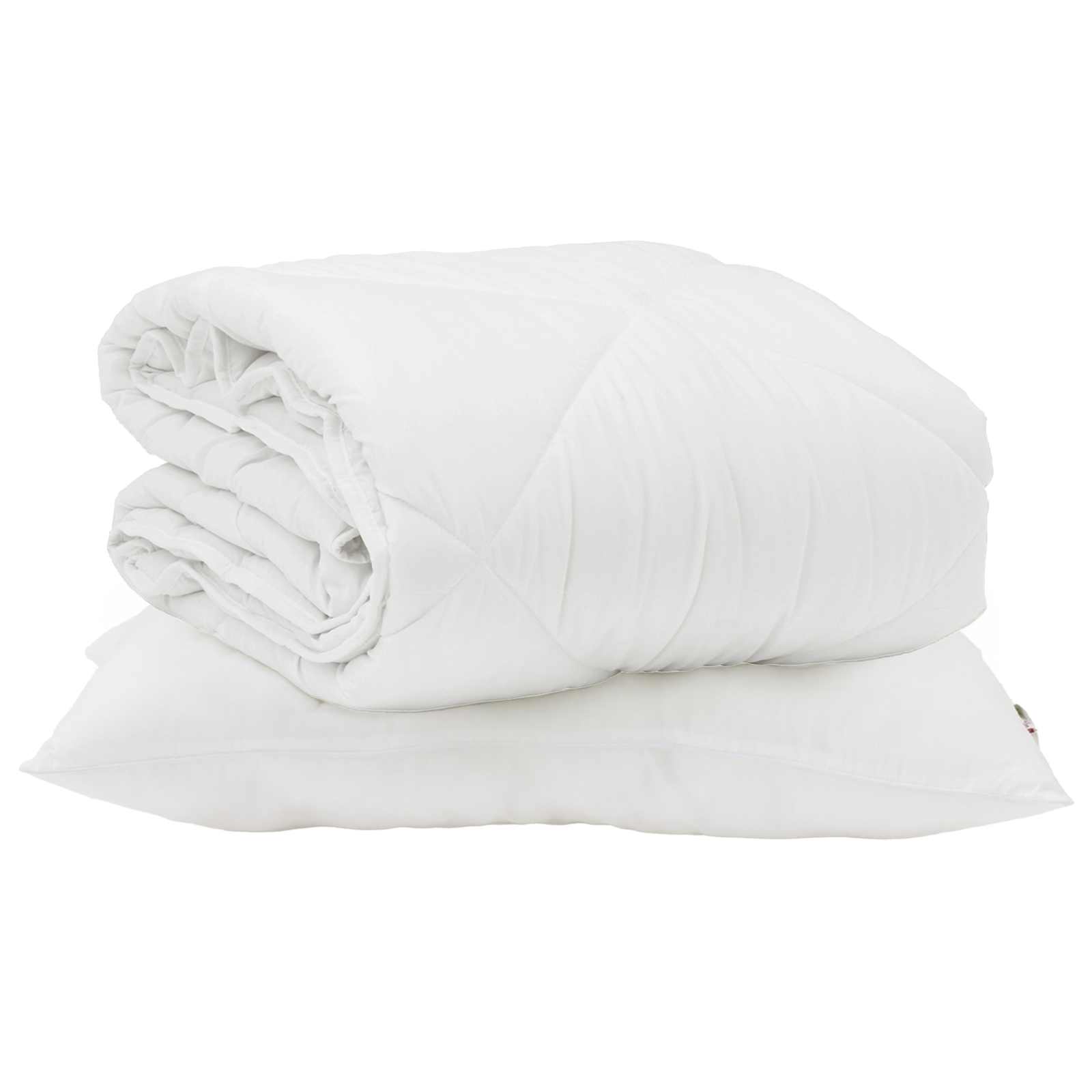 Piumone Estivo con cuscino 2 pz Bianco Microfibra