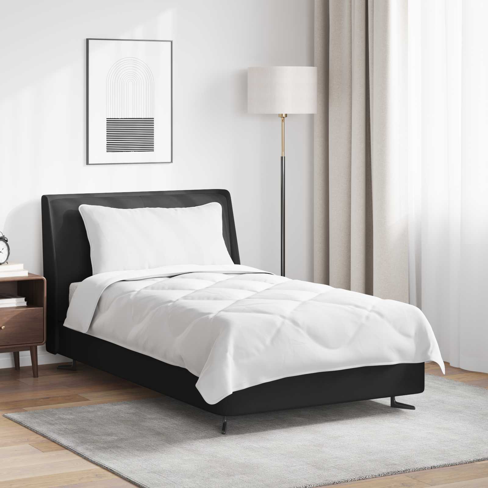 Piumone per Tutte le Stagioni con cuscino 2 pz Bianco Microfibra