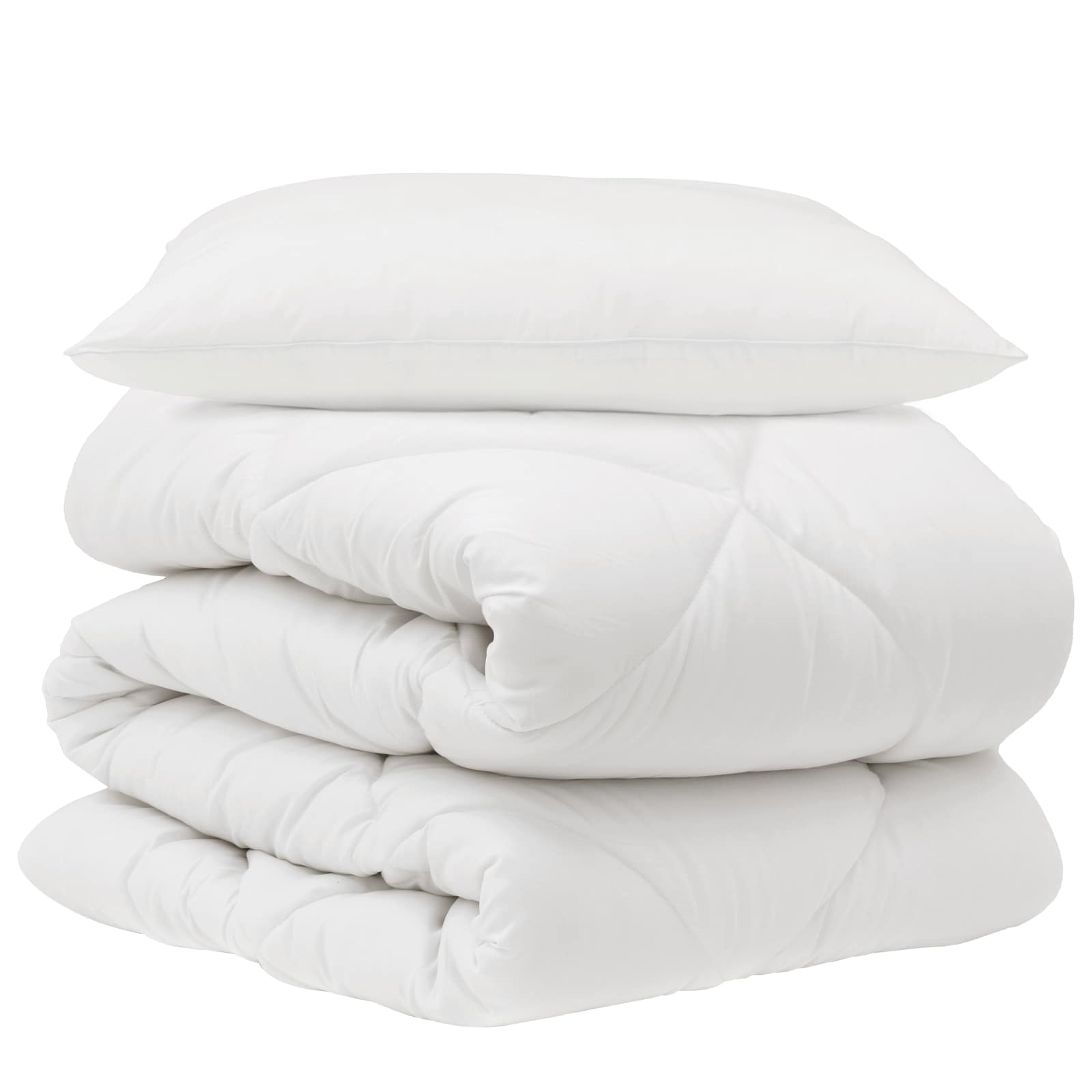 Piumone con cuscino 2 pz Bianco Microfibra
