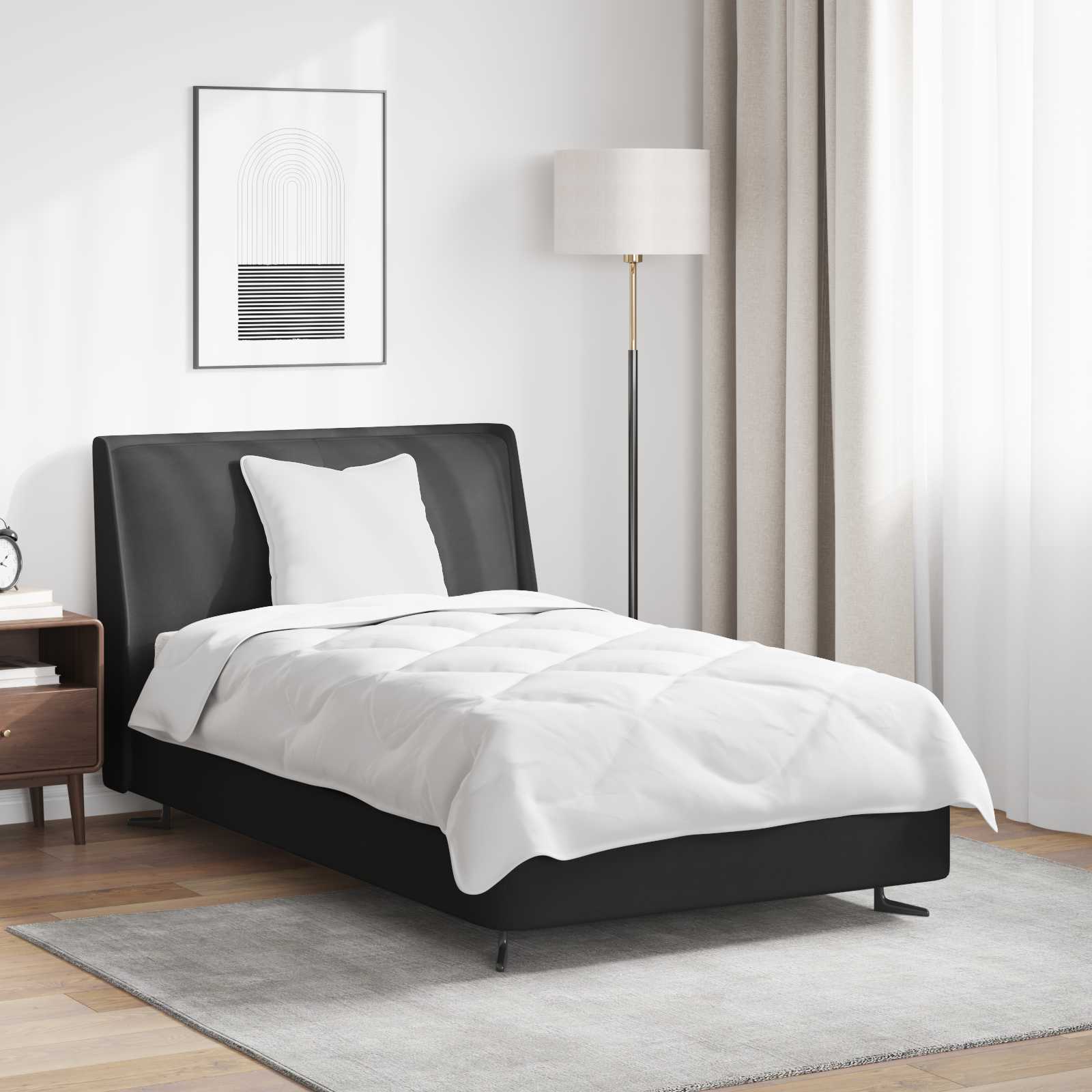 Piumone con cuscino 2 pz Bianco Microfibra