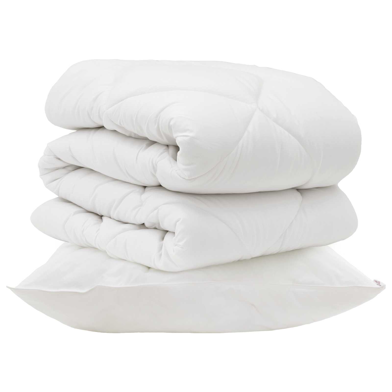 Piumone con cuscino 2 pz Bianco Microfibra