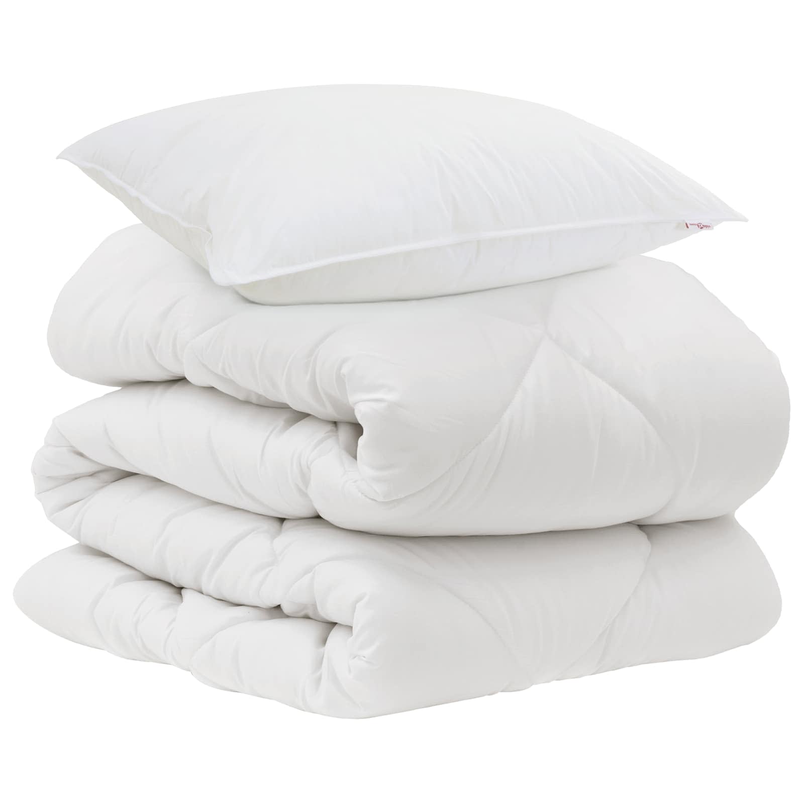 Piumone con cuscino 2 pz Bianco Microfibra