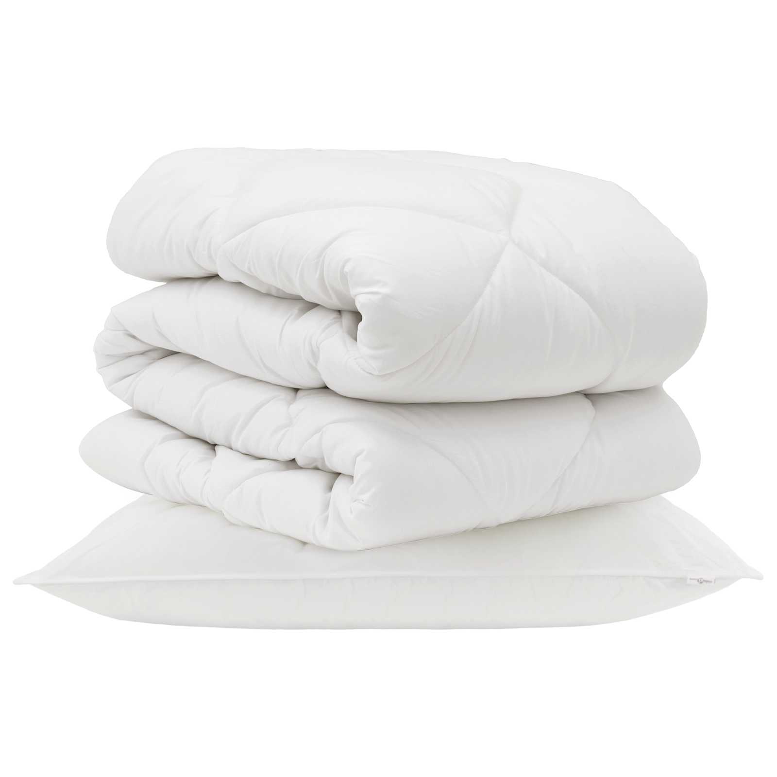 Piumone con cuscino 2 pz Bianco Microfibra