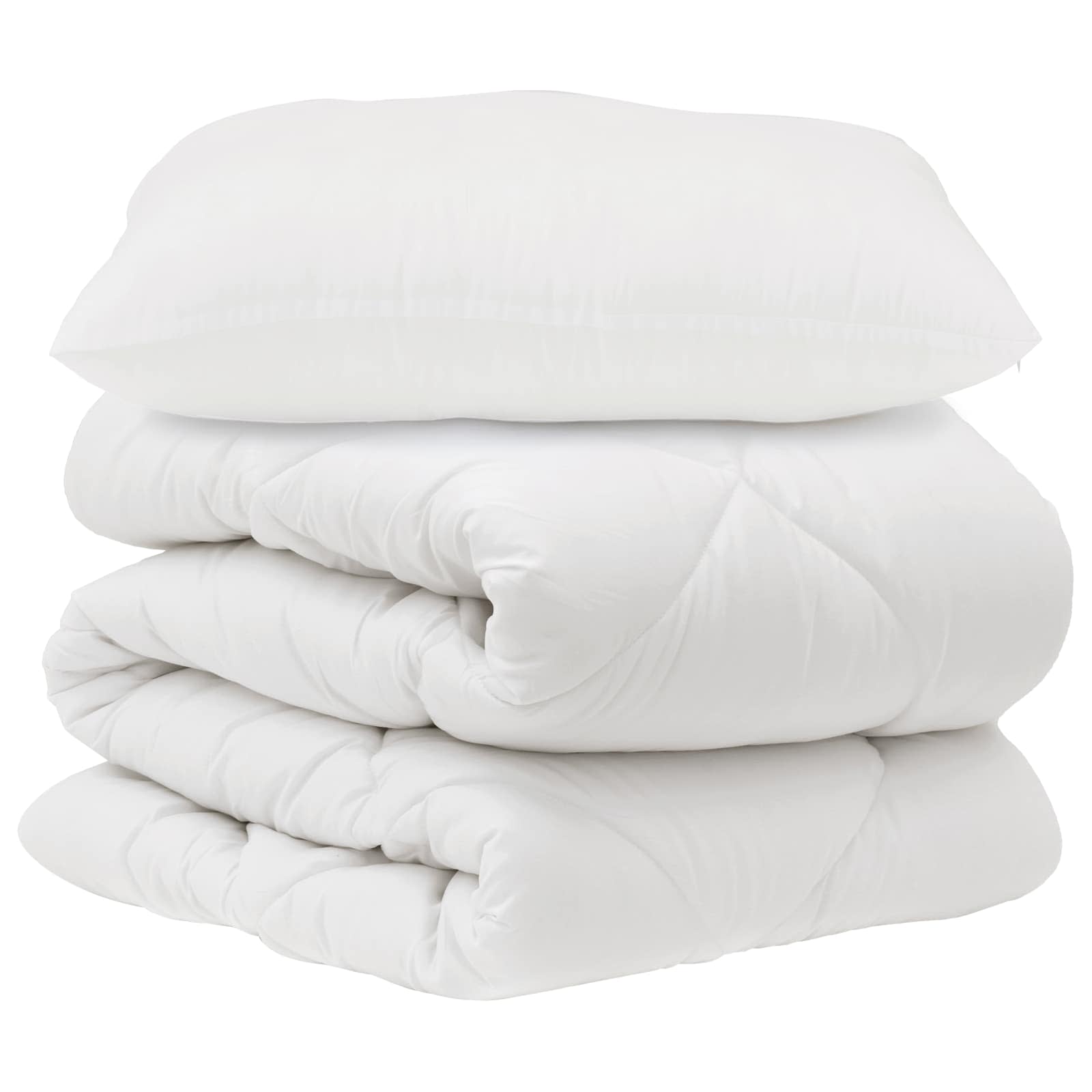 Set di Piumoni con cuscino 2 pz Bianco Microfibra