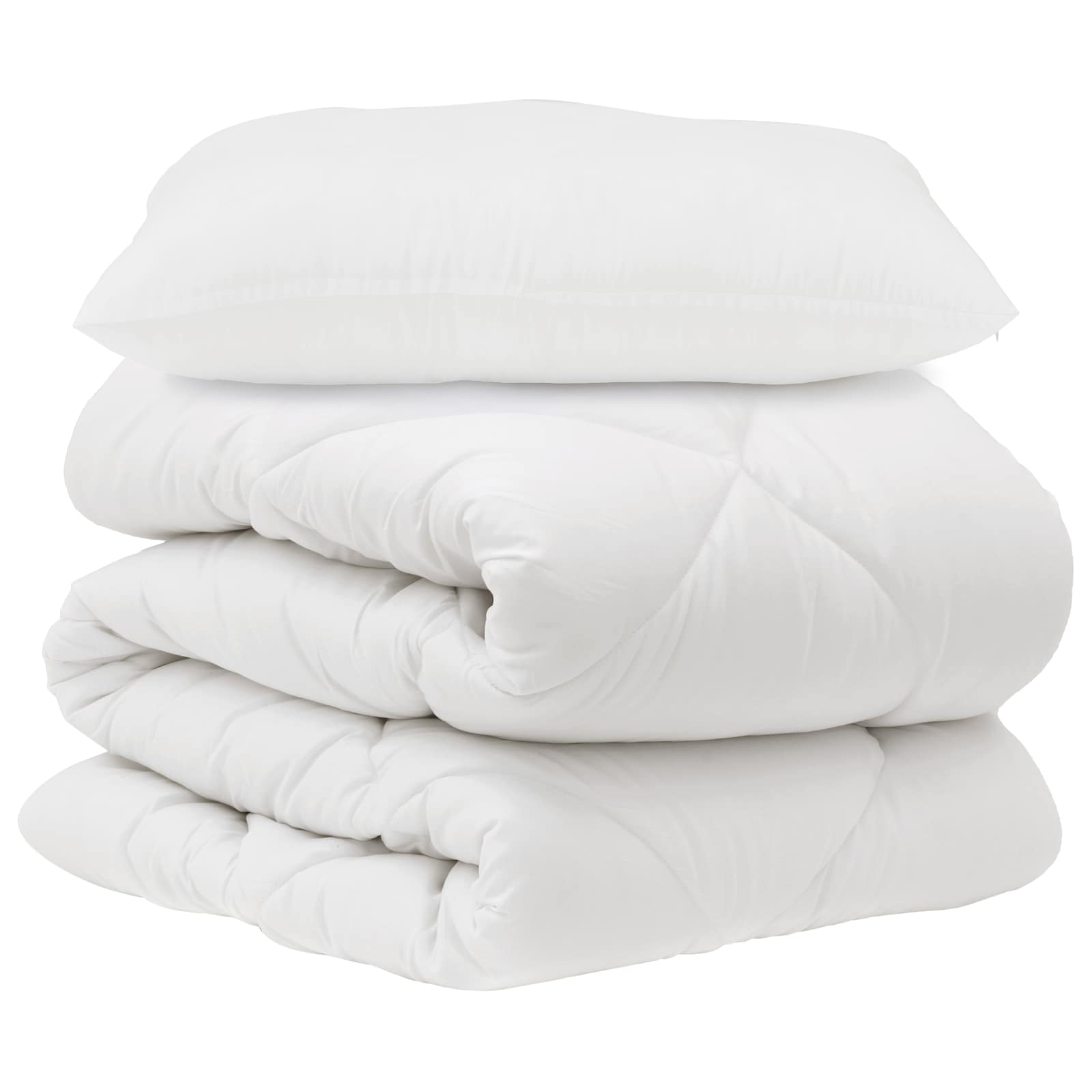 Set di Piumoni con cuscino 2 pz Bianco Microfibra