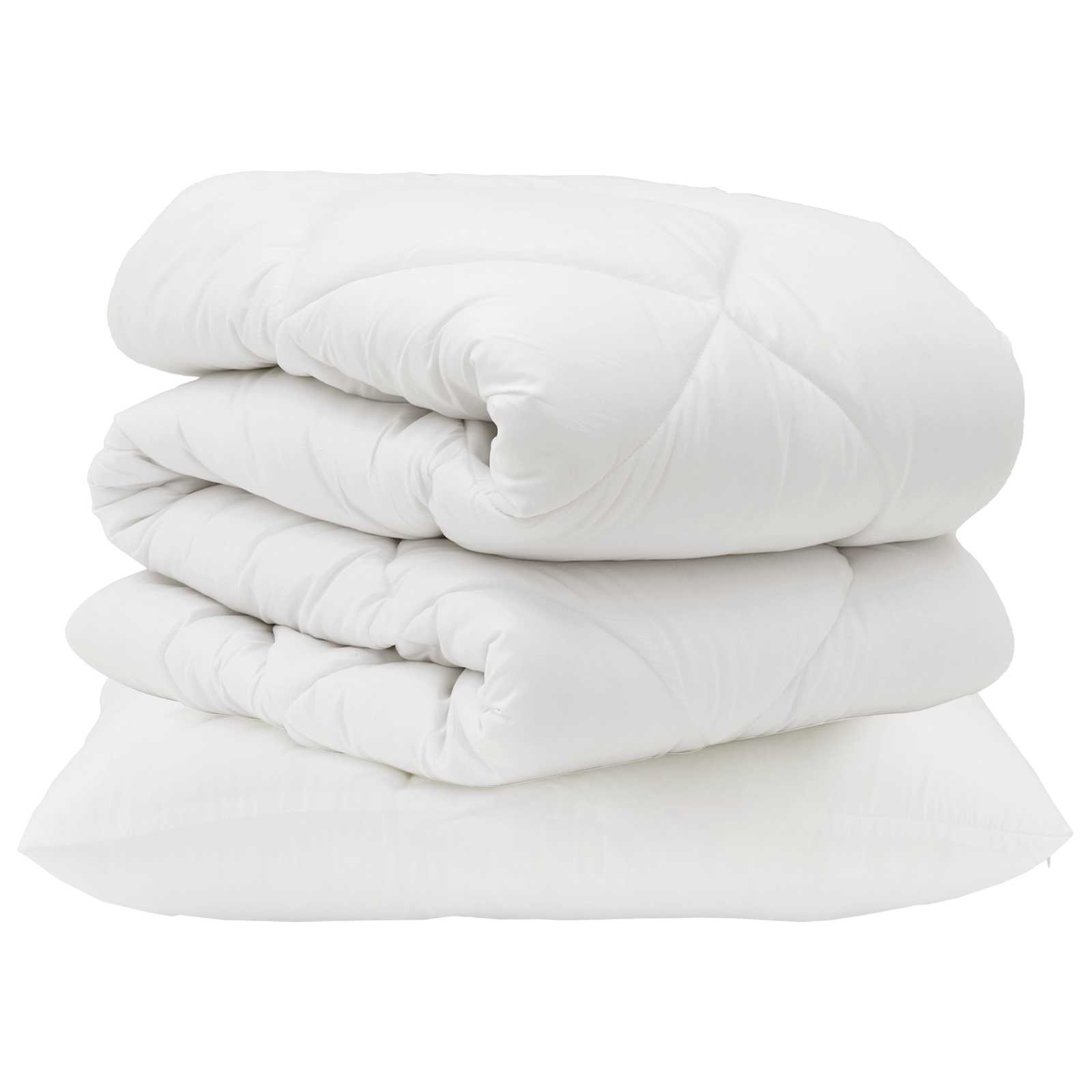 Set di Piumoni con cuscino 2 pz Bianco Microfibra