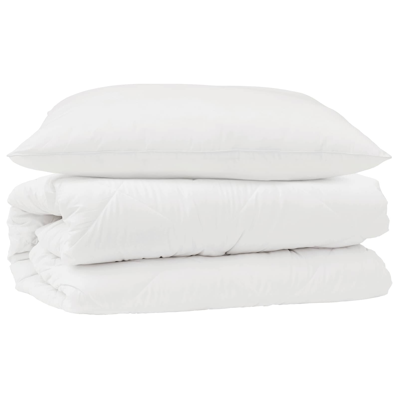 Set di Piumoni con cuscino 2 pz Bianco Microfibra