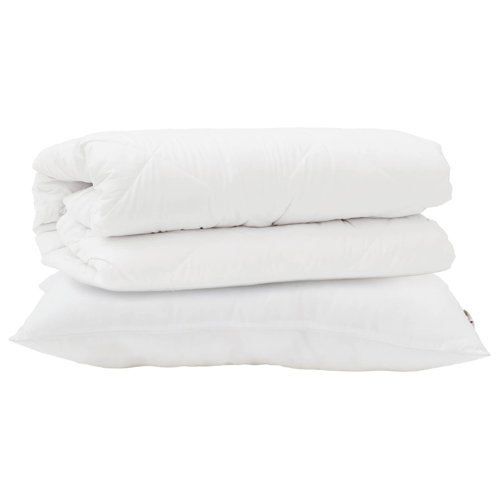 Set di Piumoni con cuscino 2 pz Bianco Microfibra