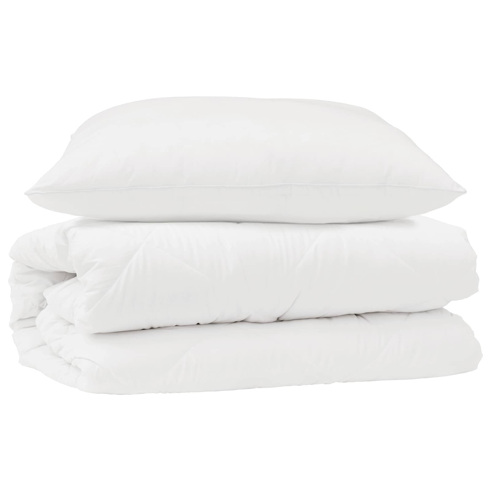 Set di Piumoni con cuscino 2 pz Bianco Microfibra