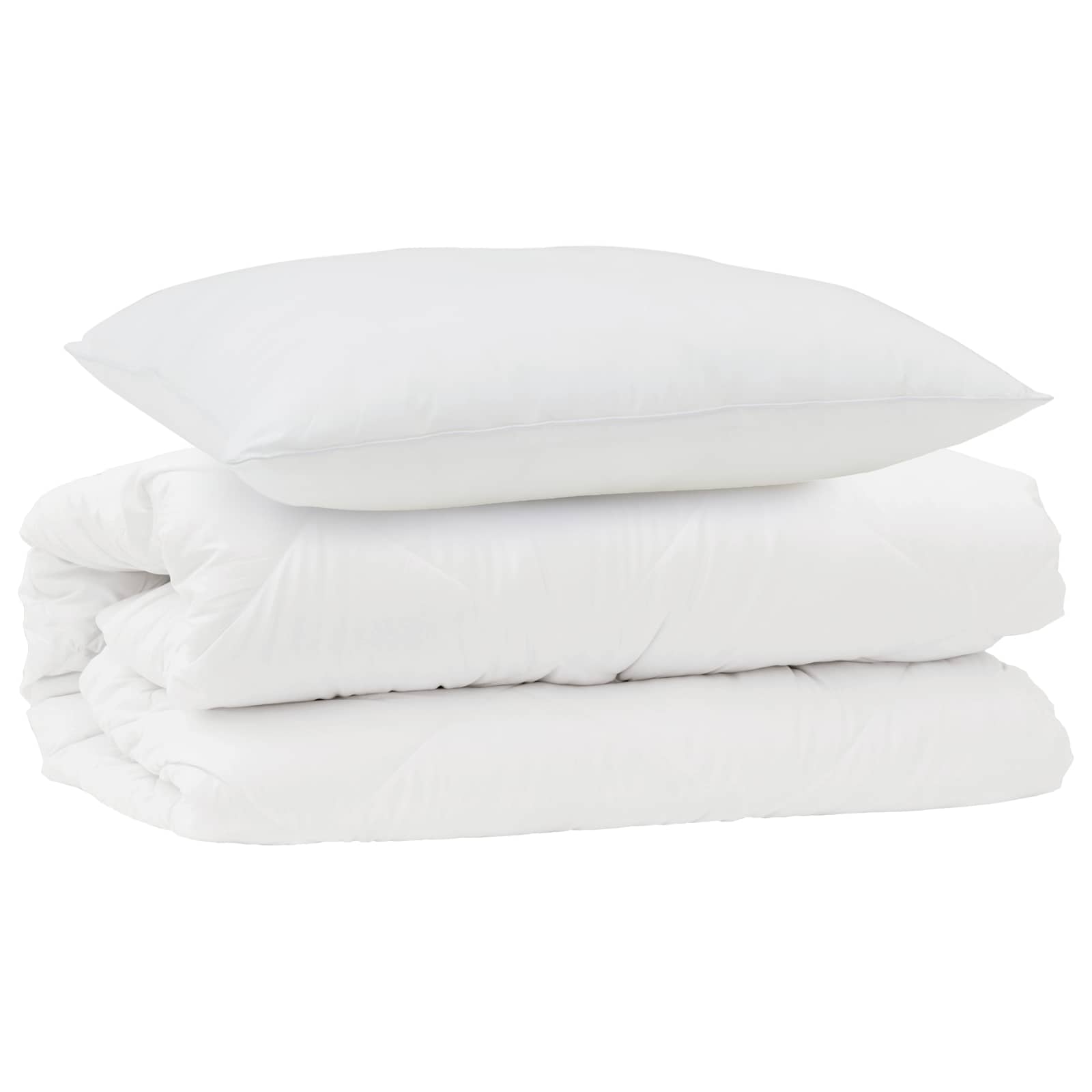 Set di Piumoni con cuscino 2 pz Bianco Microfibra