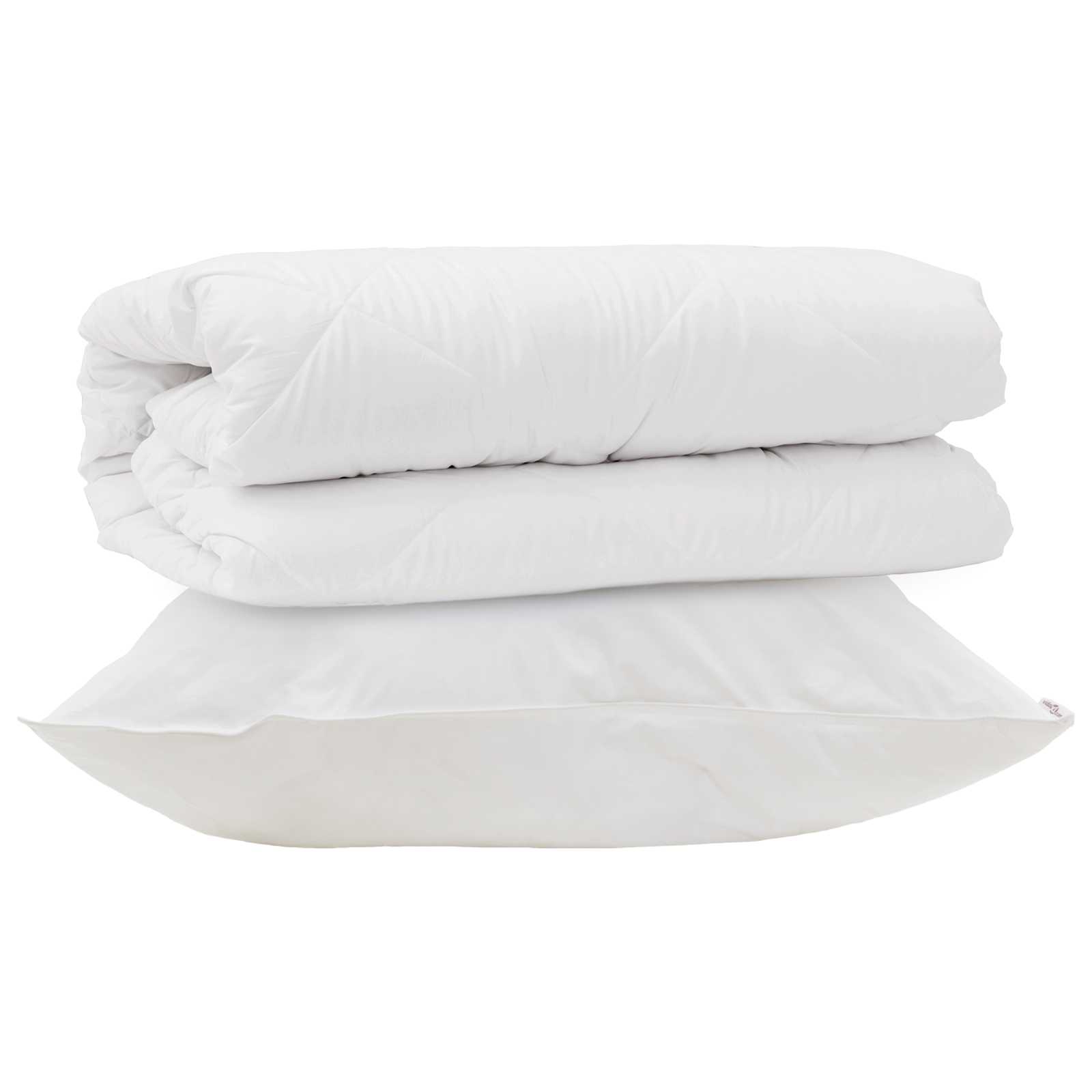 Set di Piumoni con cuscino 2 pz Bianco Microfibra