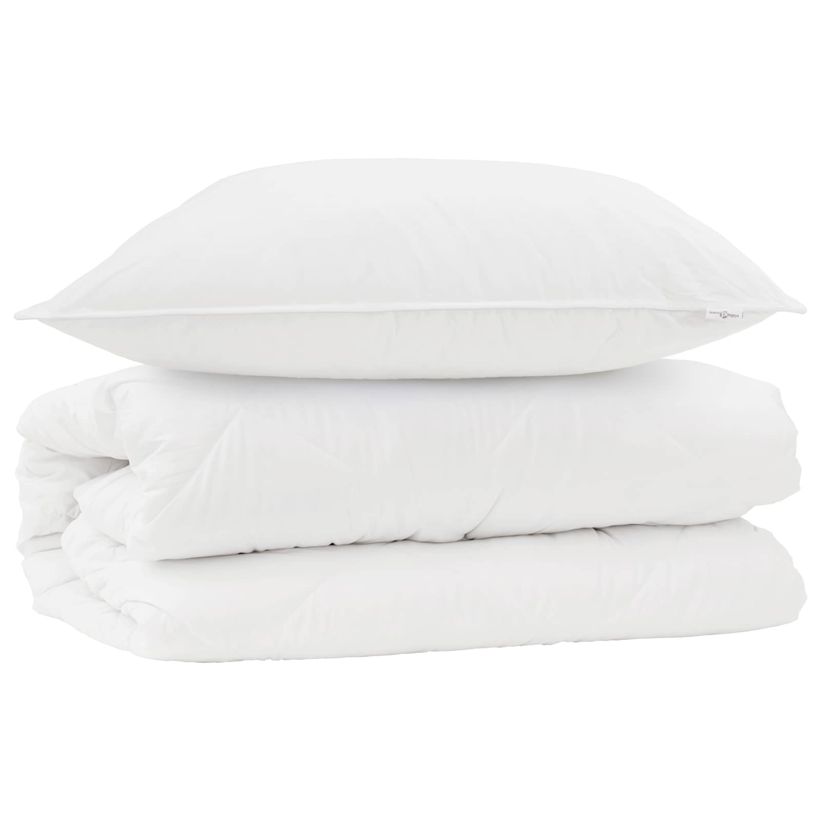 Set di Piumoni con cuscino 2 pz Bianco Microfibra