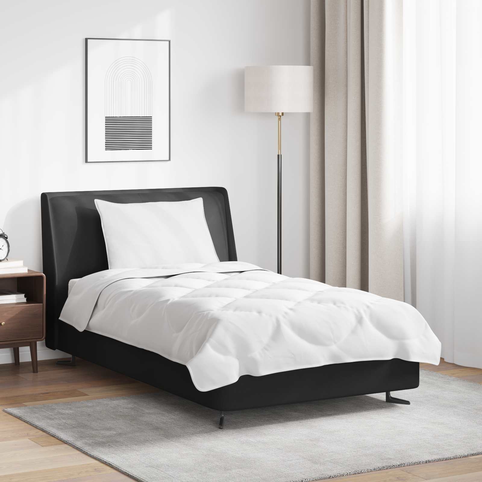 Set di Piumoni con cuscino 2 pz Bianco Microfibra