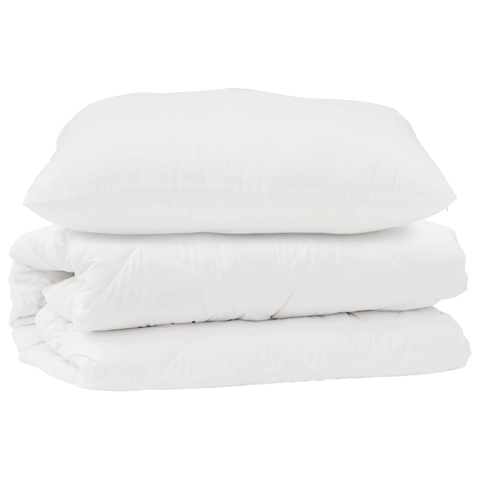 Set di Piumoni con cuscino 2 pz Bianco Microfibra