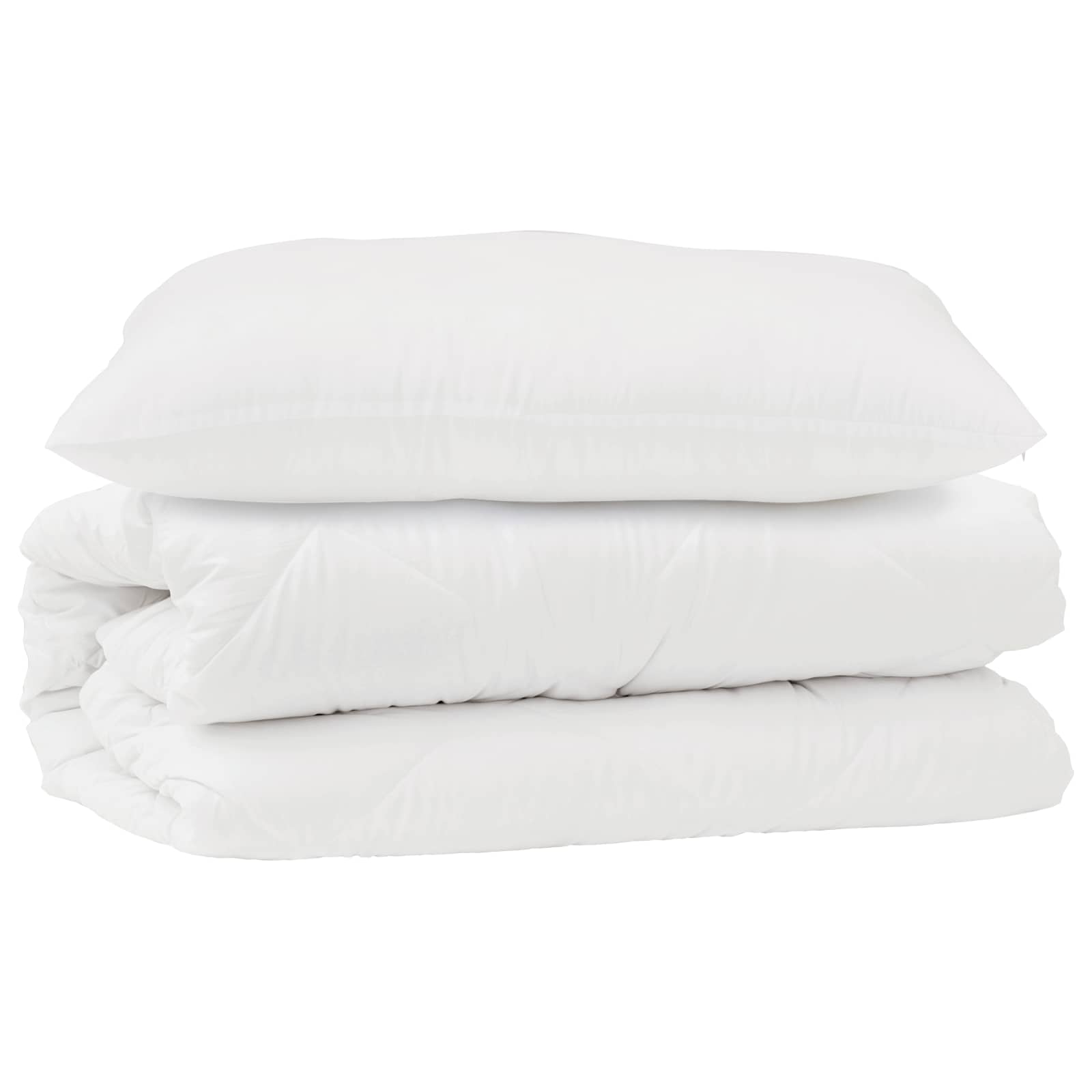 Set di Piumoni con cuscino 2 pz Bianco Microfibra
