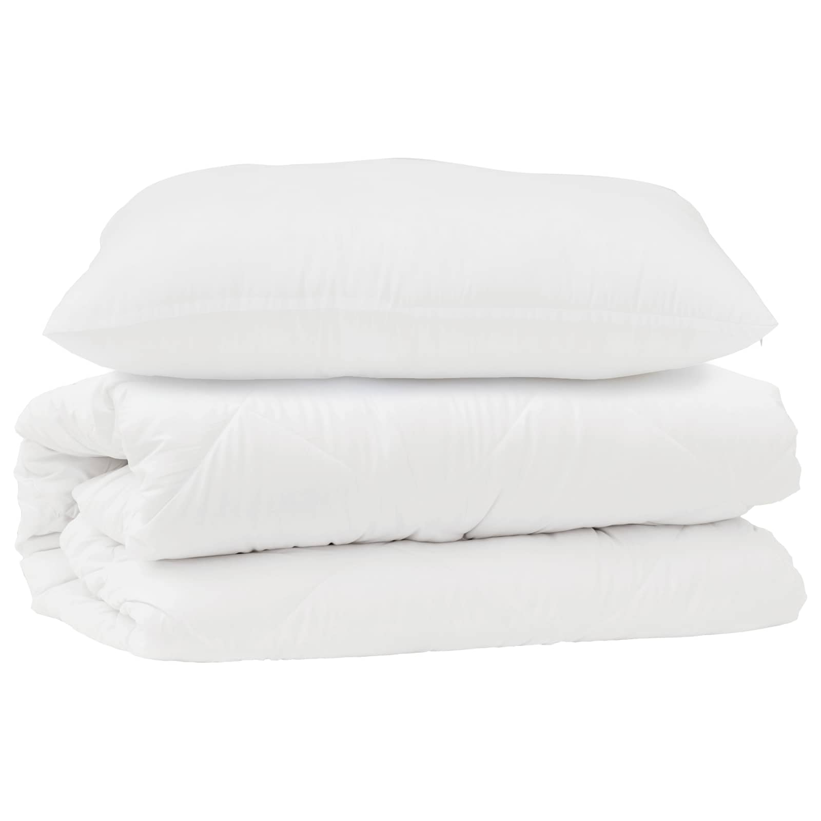 Set di Piumoni con cuscino 2 pz Bianco Microfibra