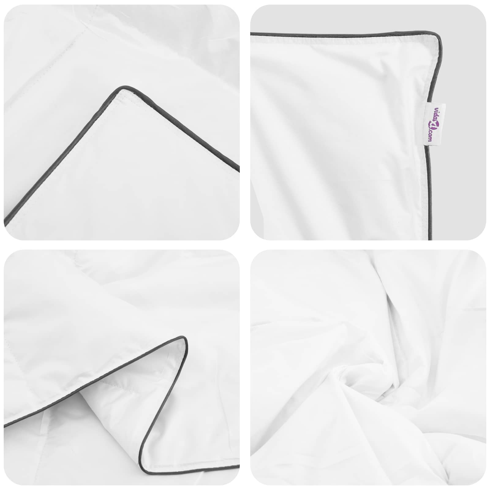 Piumone Invernale con cuscino 3 pz Bianco Piuma d'anatra