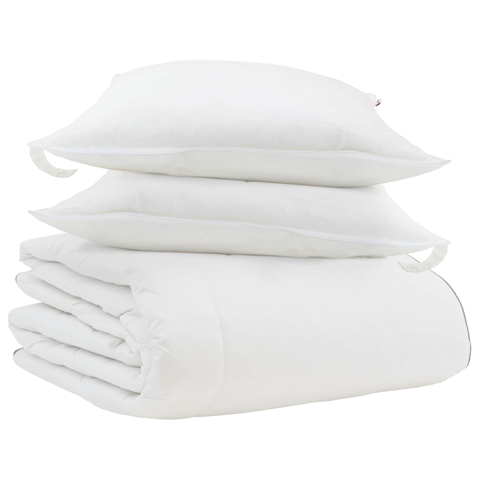 Piumone Invernale con cuscino 3 pz Bianco Piuma d'anatra