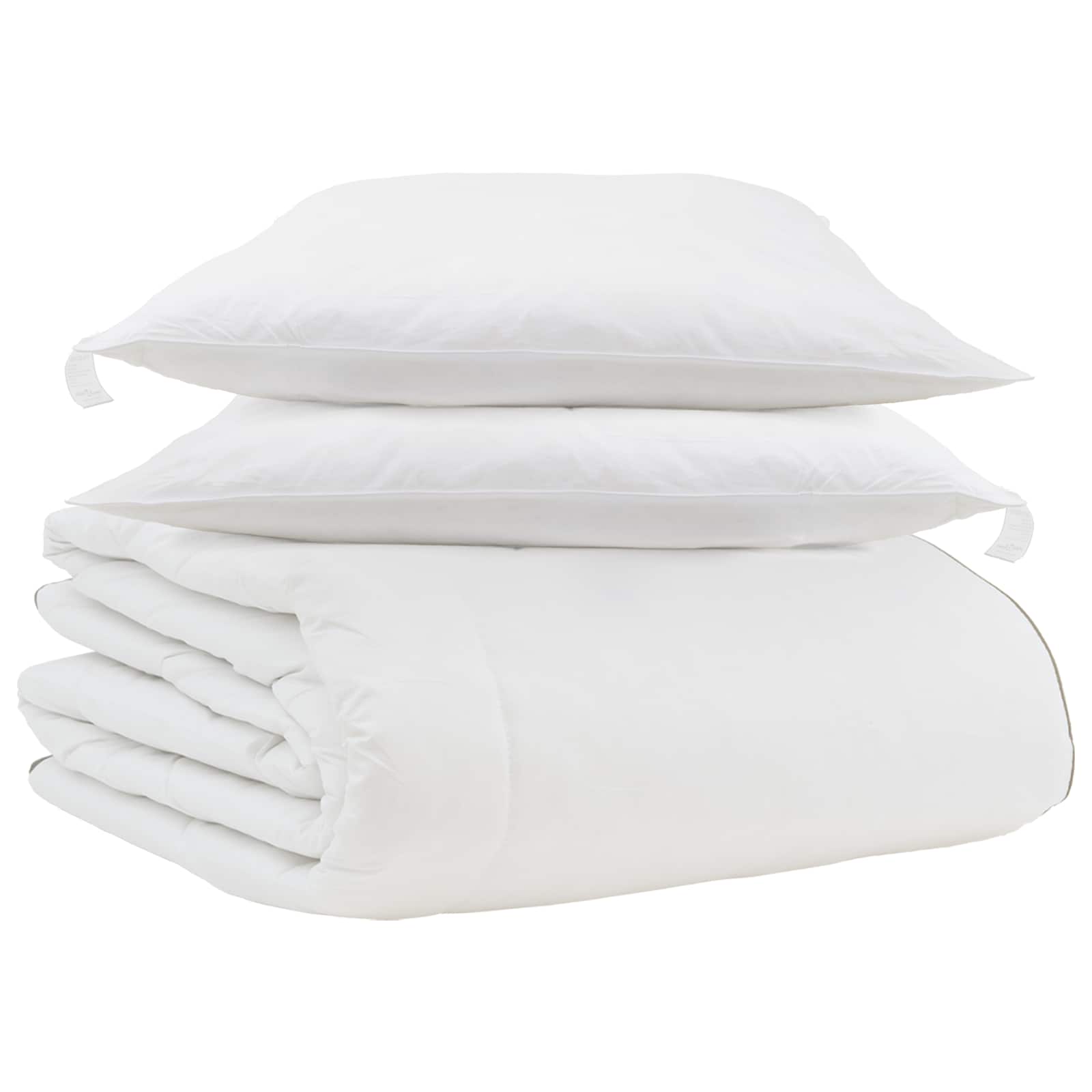 Piumone Invernale con cuscino 3 pz Bianco Piuma d'anatra