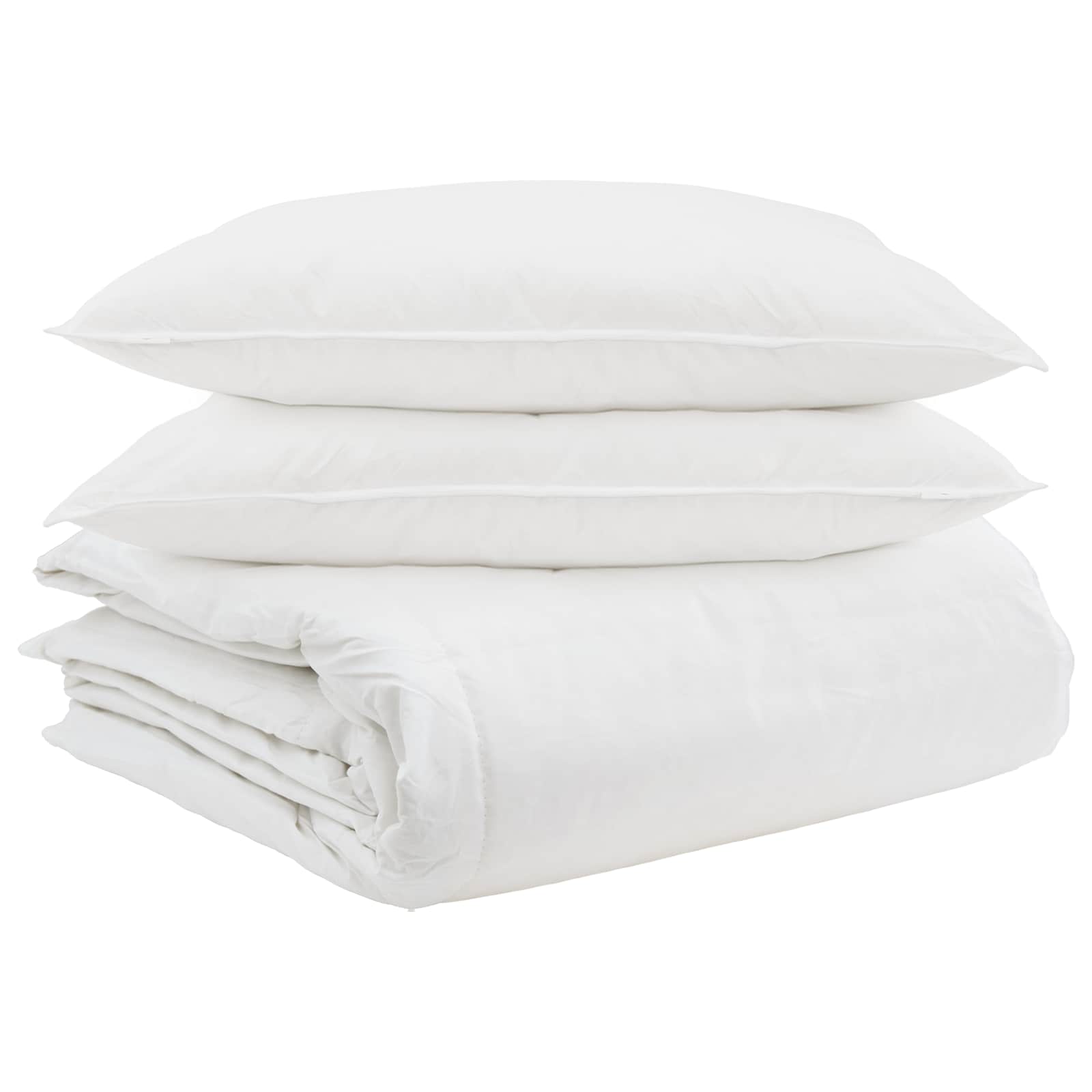 Set di Piumoni con cuscino 3 pz Bianco Piuma d'anatra