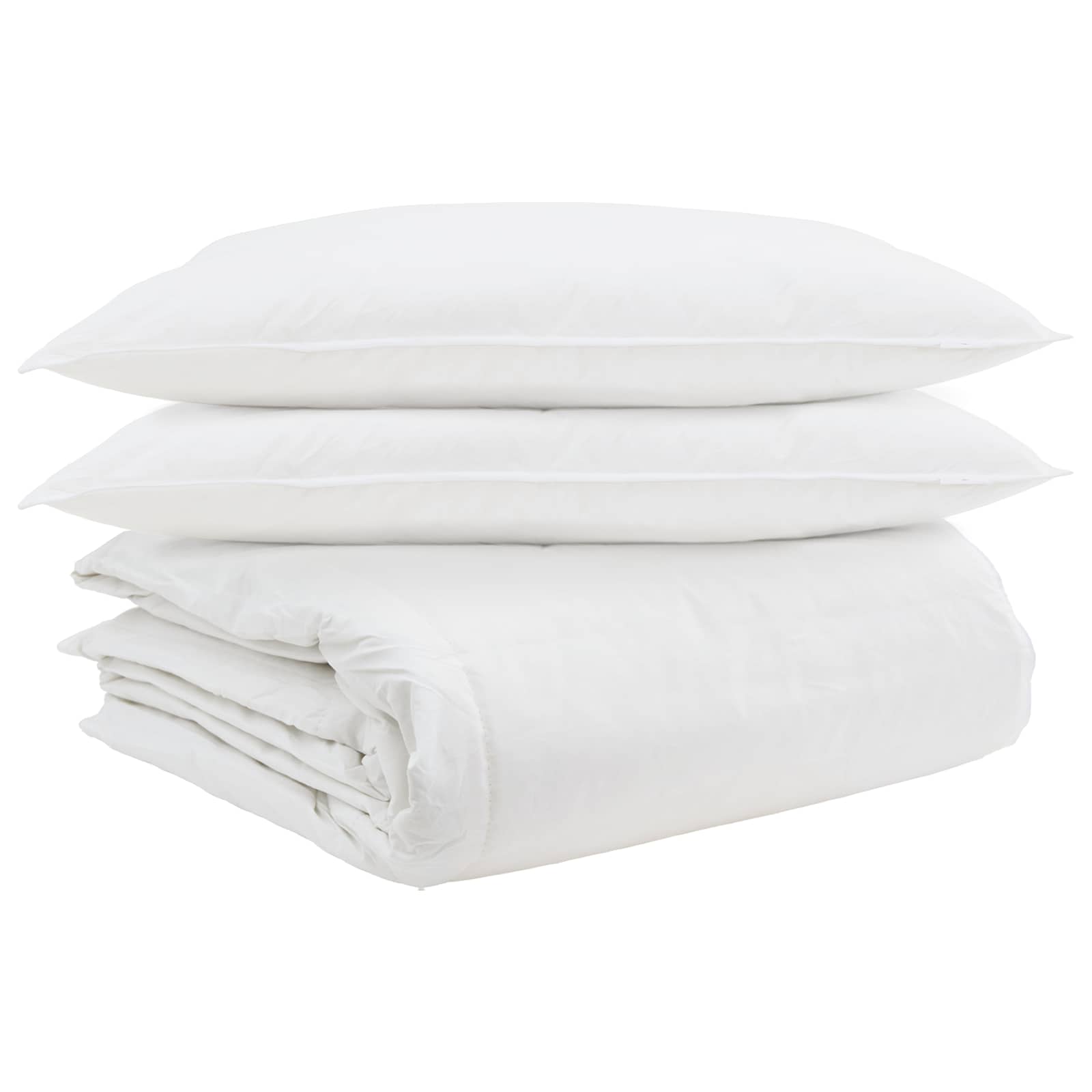 Set di Piumoni con cuscino 3 pz Bianco Piuma d'anatra