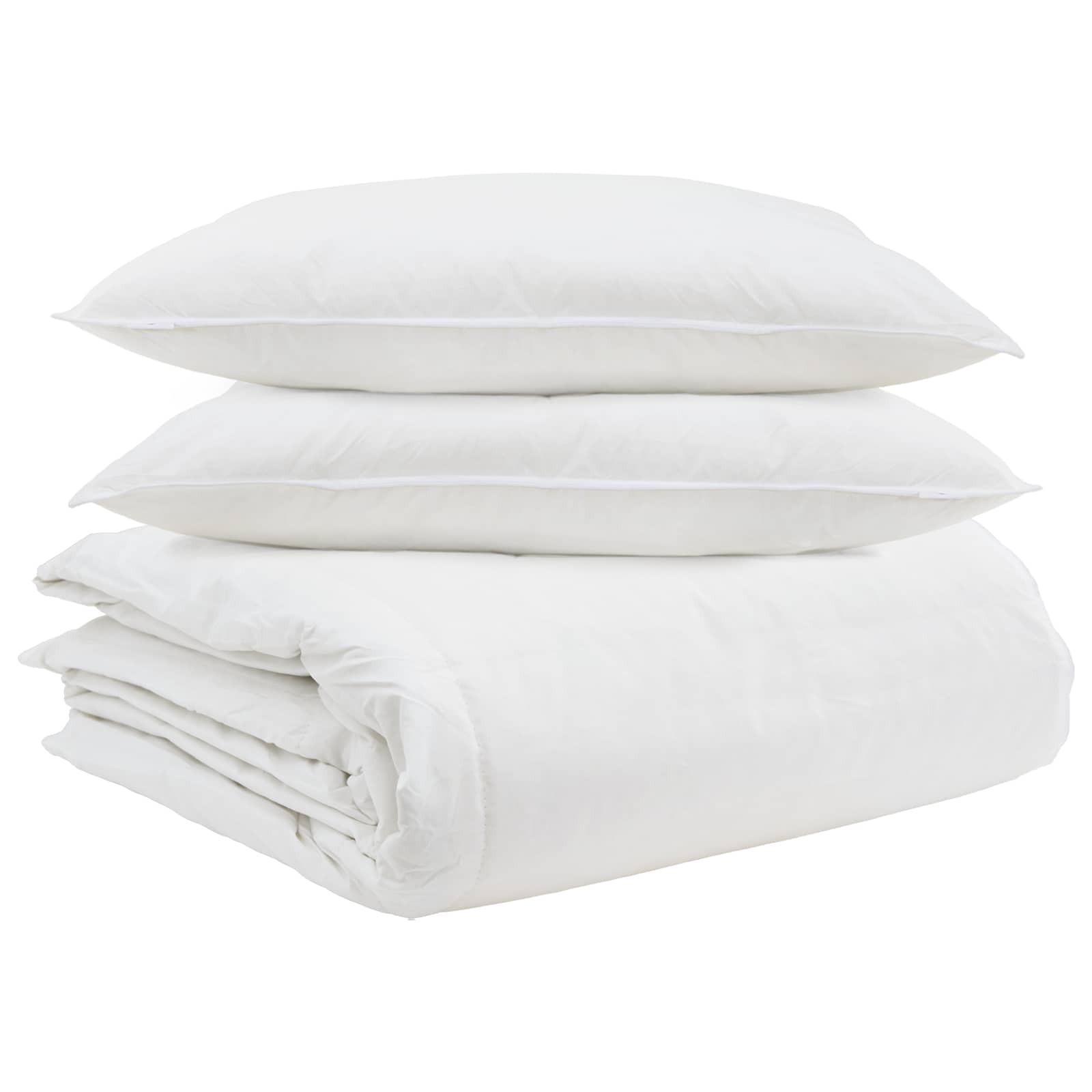 Set di Piumoni con cuscino 3 pz Bianco Piuma d'anatra