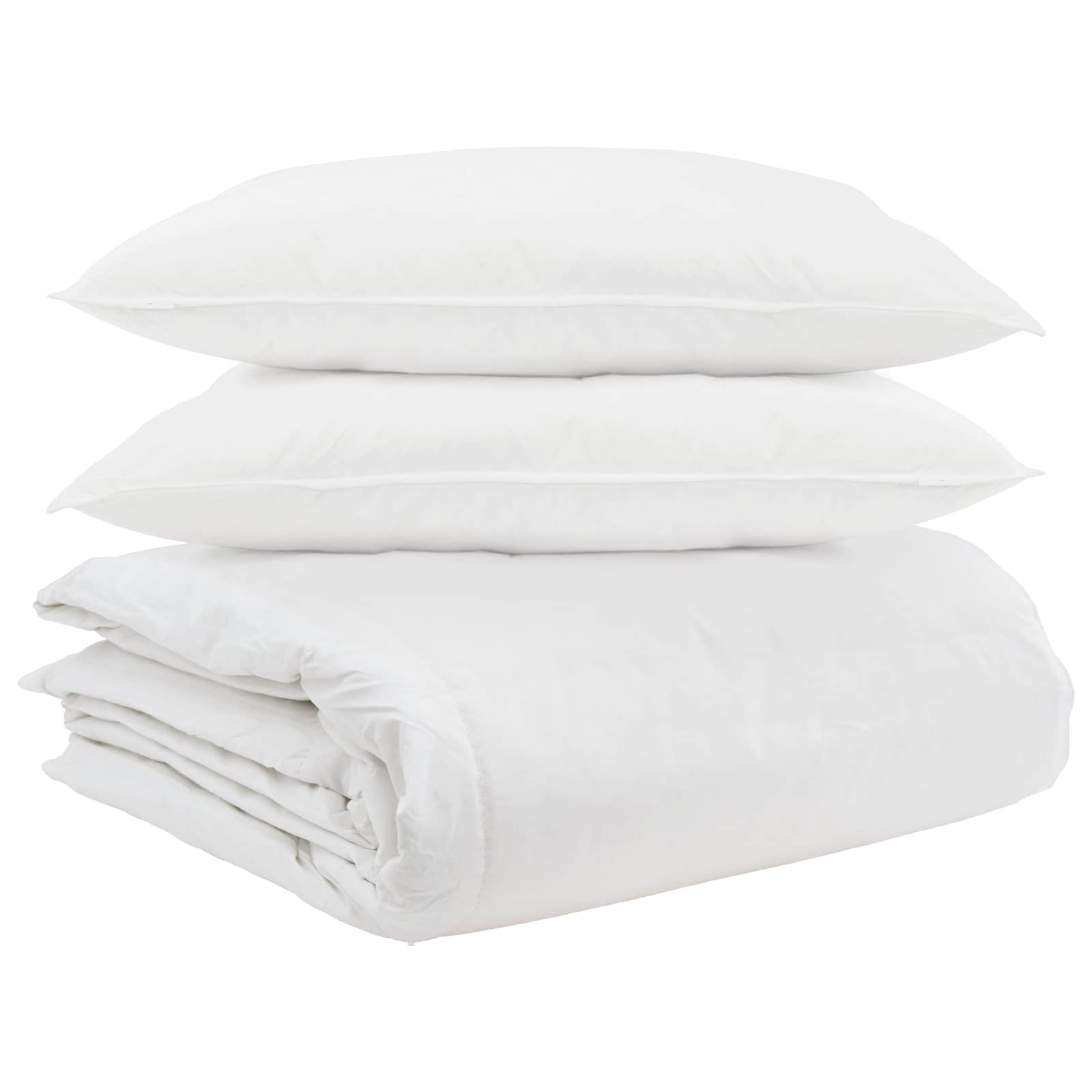 Set di Piumoni con cuscino 3 pz Bianco Piuma d'anatra