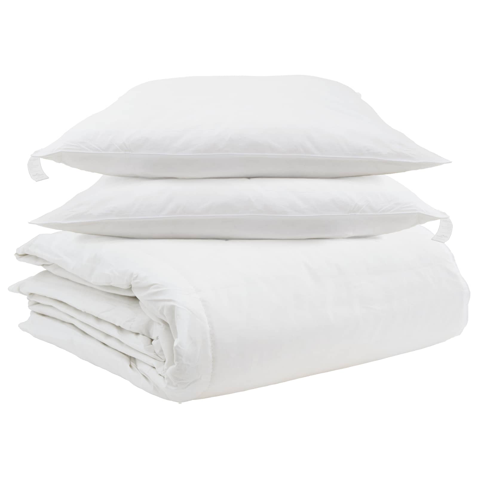 Set di Piumoni con cuscino 3 pz Bianco Piuma d'anatra