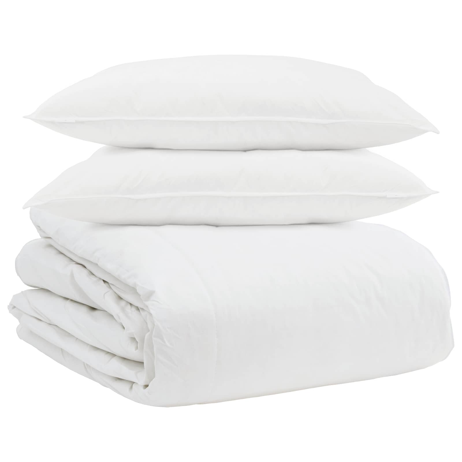 Set di Piumoni con cuscino 3 pz Bianco Piuma d'anatra