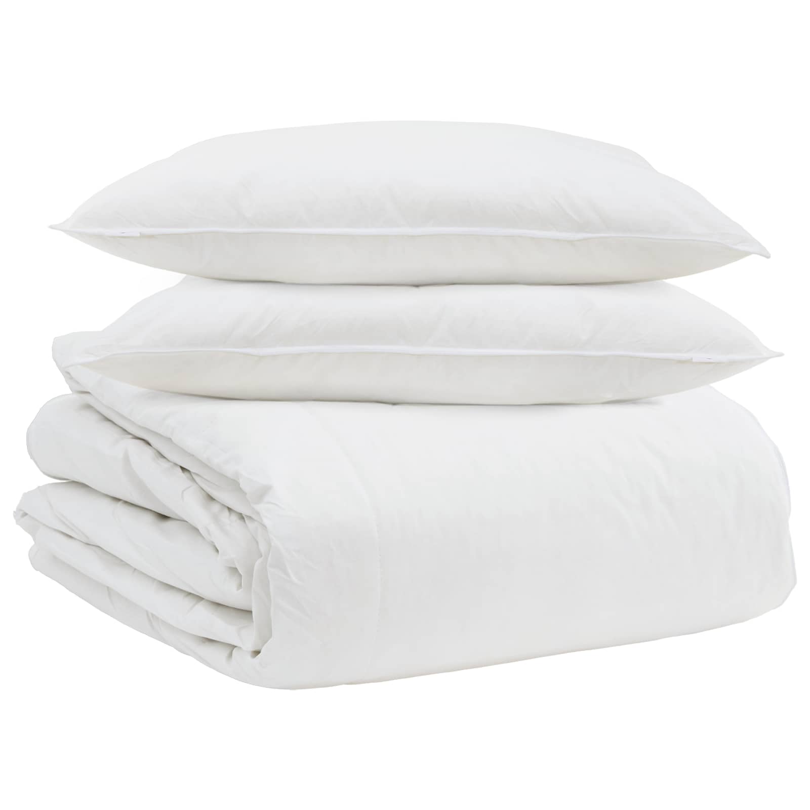 Set di Piumoni con cuscino 3 pz Bianco Piuma d'anatra
