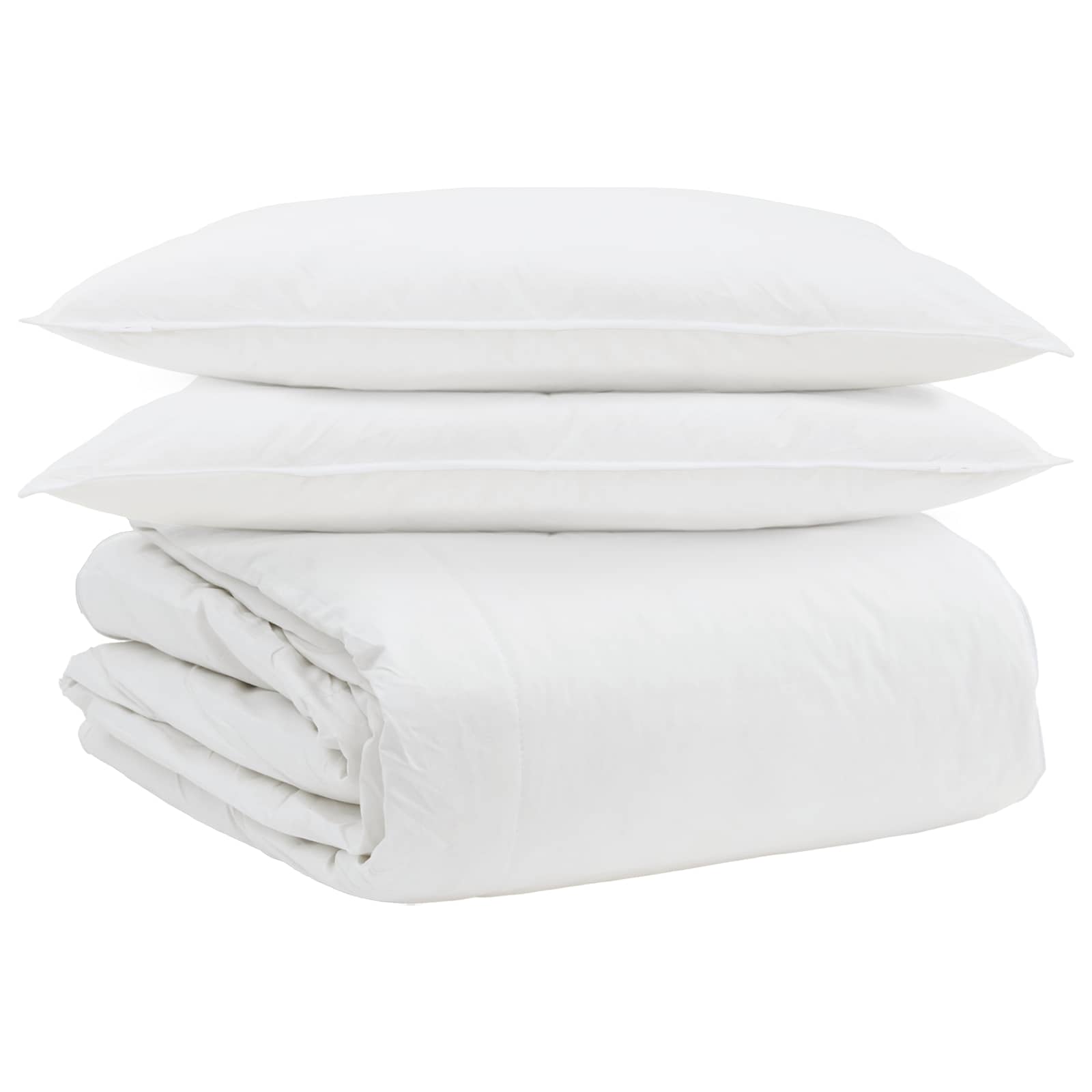 Set di Piumoni con cuscino 3 pz Bianco Piuma d'anatra