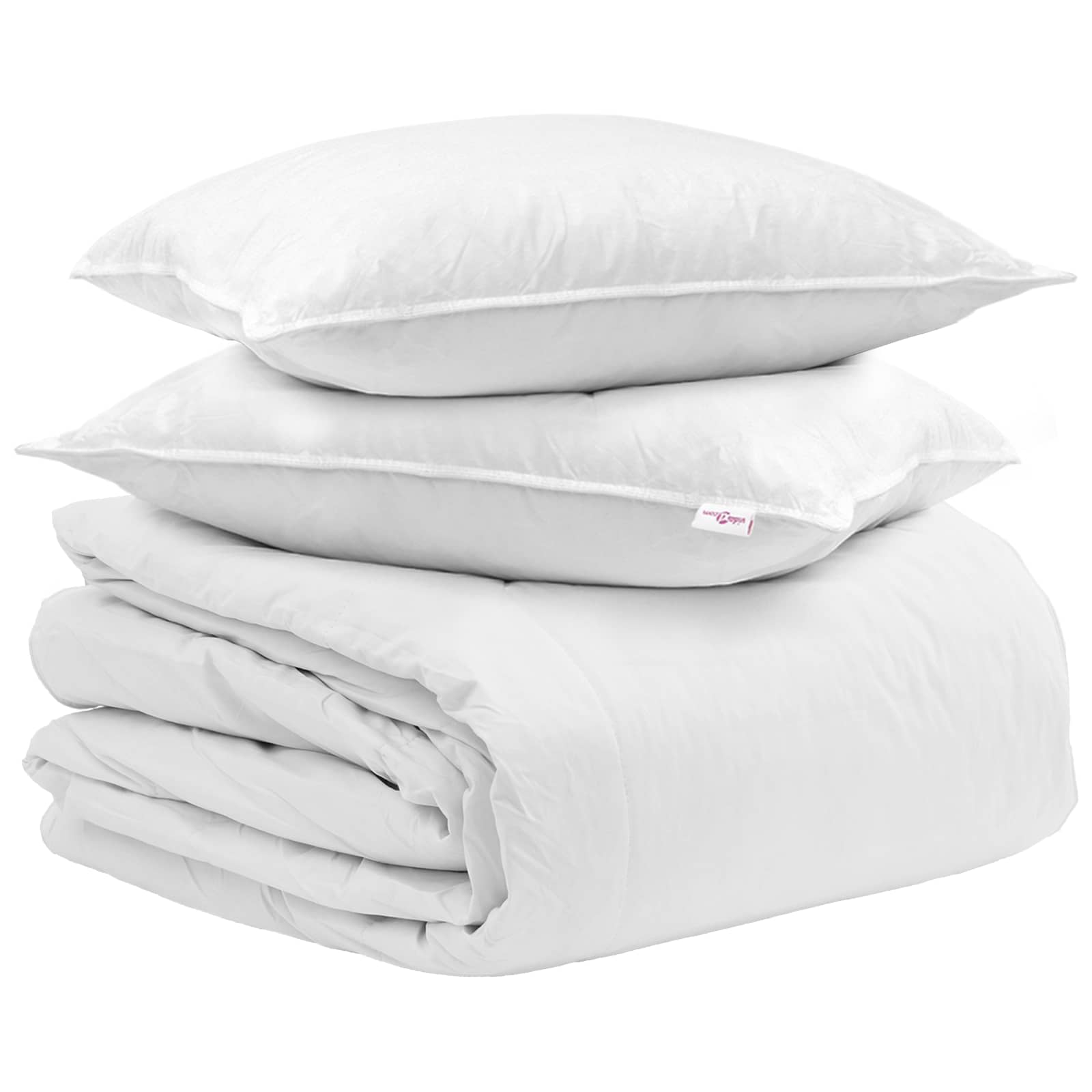 Set di Piumoni con cuscino 3 pz Bianco Piuma d'anatra