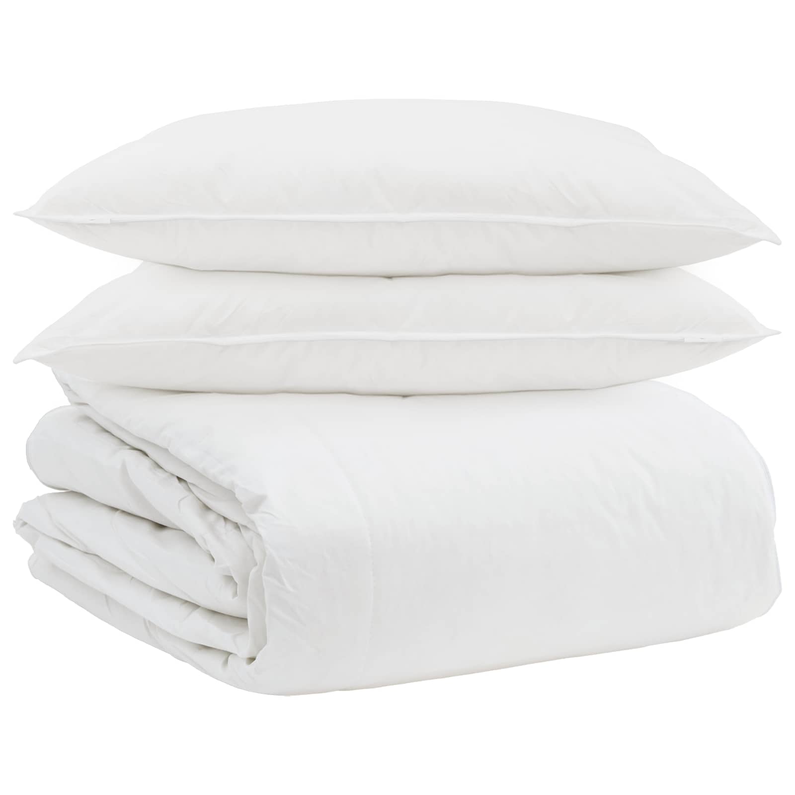 Set di Piumoni con cuscino 3 pz Bianco Piuma d'anatra