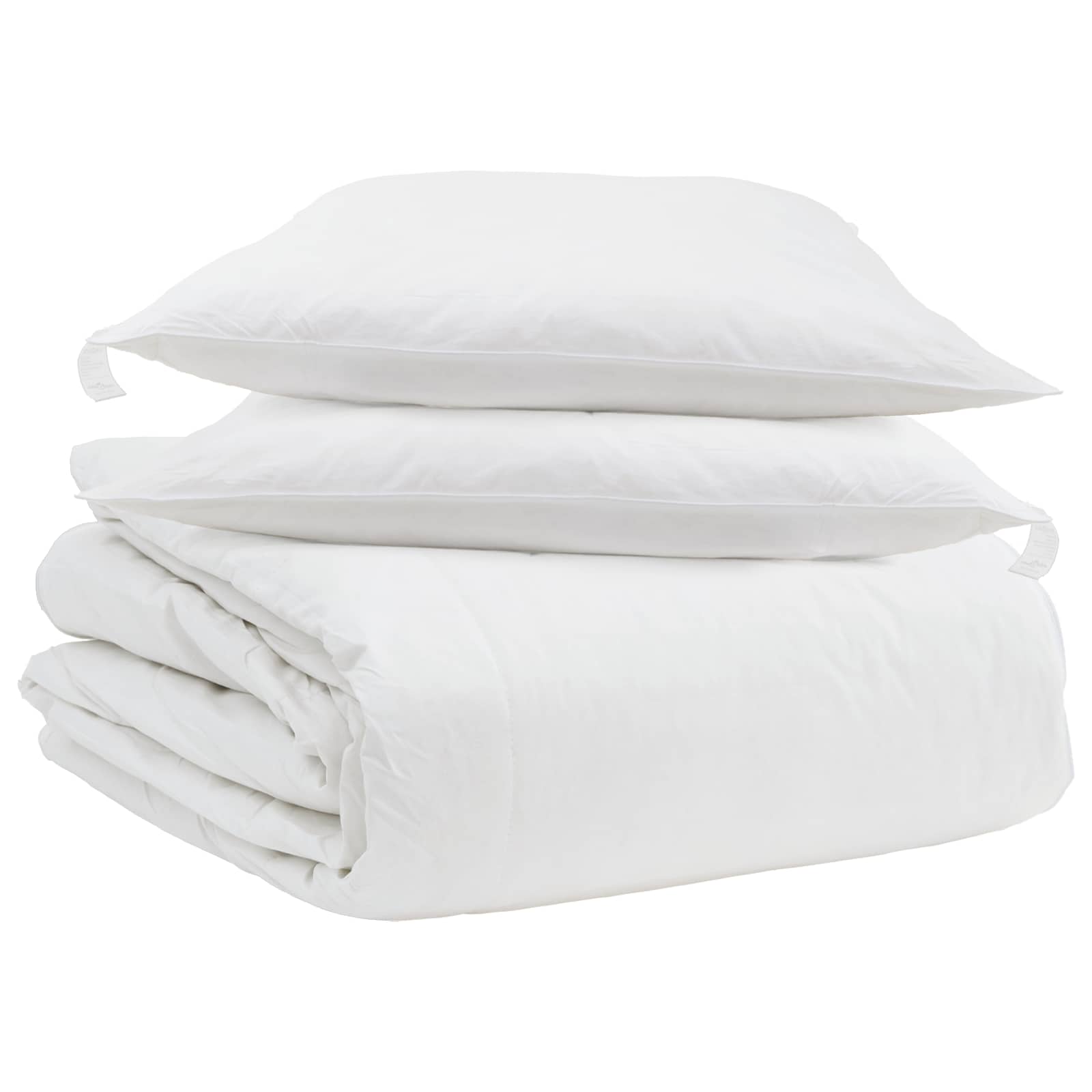 Set di Piumoni con cuscino 3 pz Bianco Piuma d'anatra