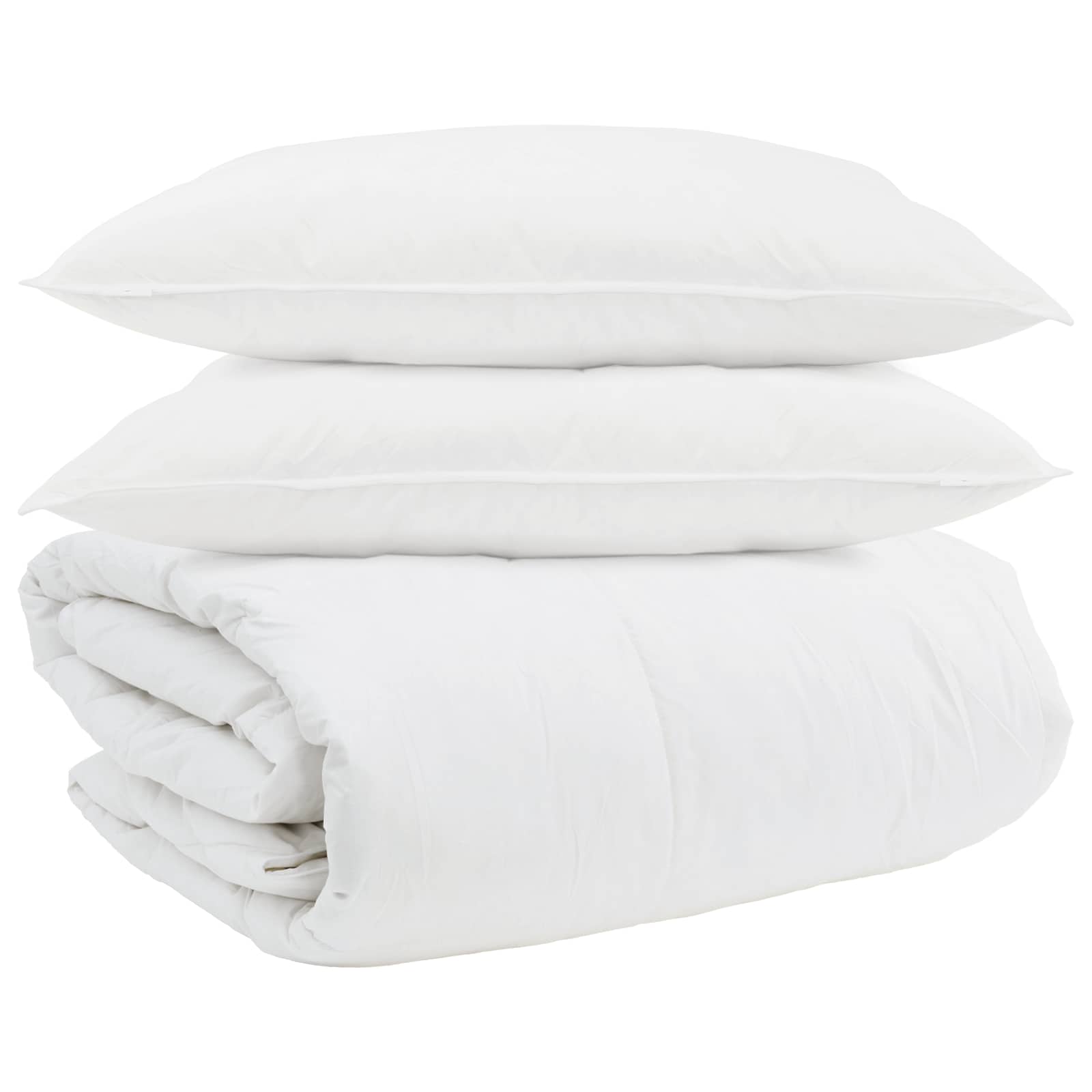 Set di Piumoni con cuscino 3 pz Bianco Piuma d'anatra