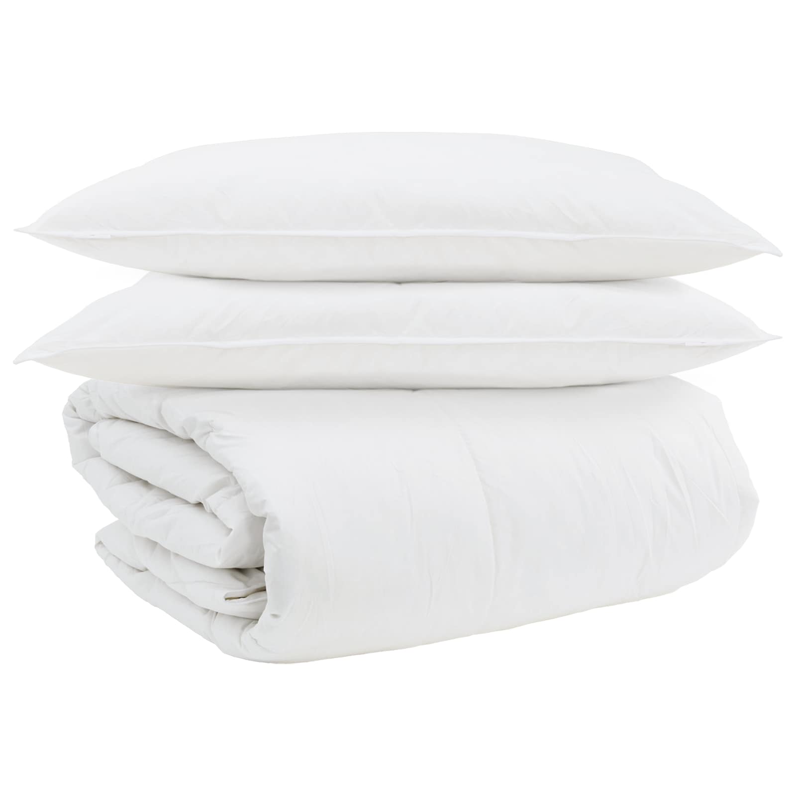 Set di Piumoni con cuscino 3 pz Bianco Piuma d'anatra