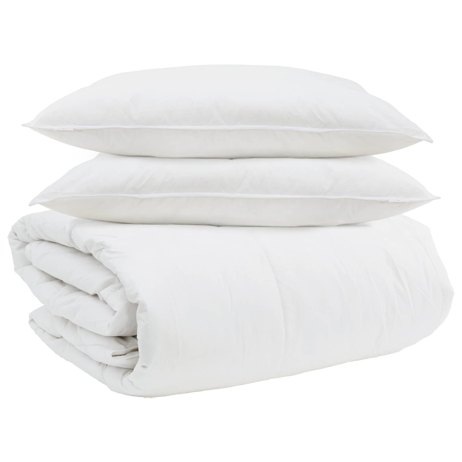 Set di Piumoni con cuscino 3 pz Bianco Piuma d'anatra