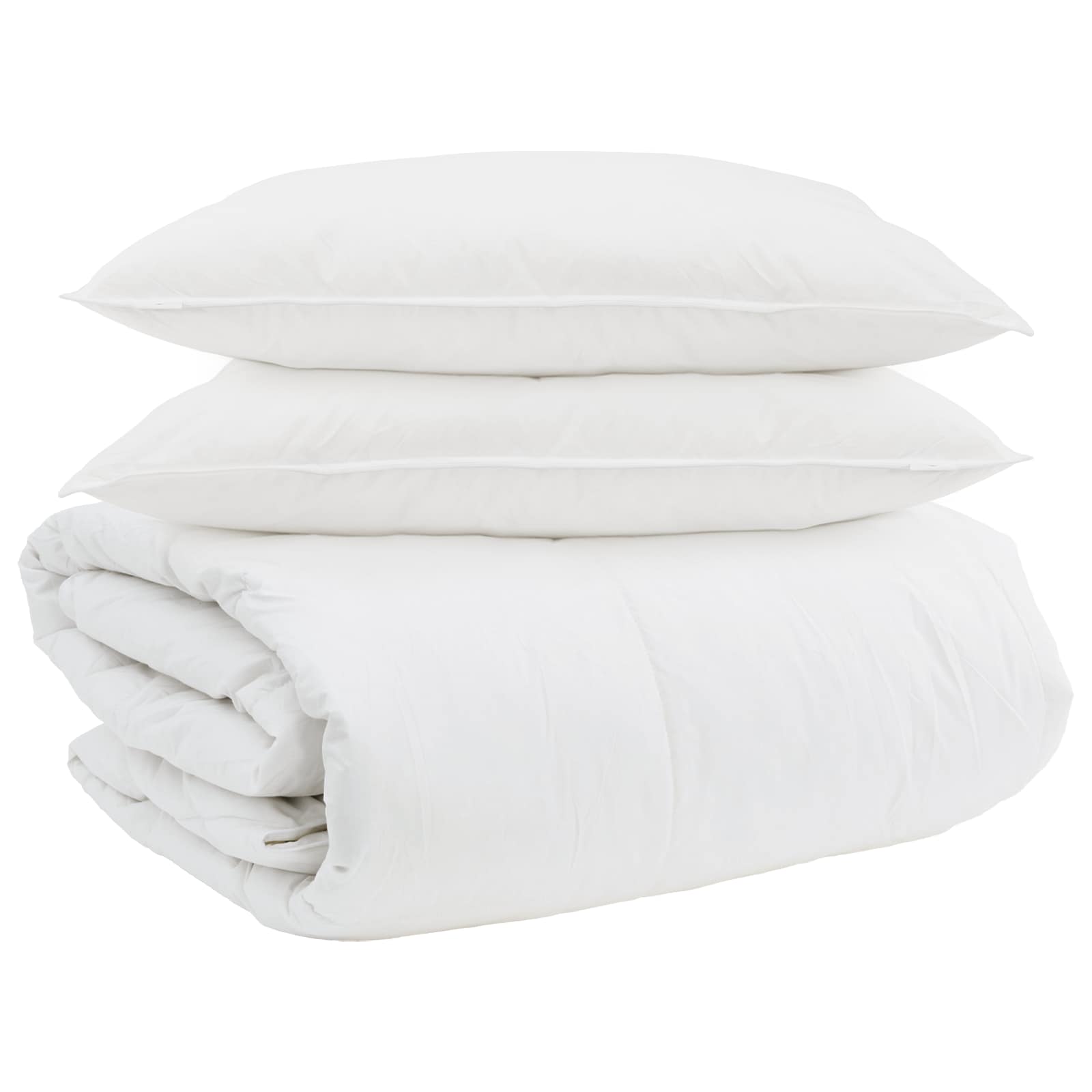 Set di Piumoni con cuscino 3 pz Bianco Piuma d'anatra