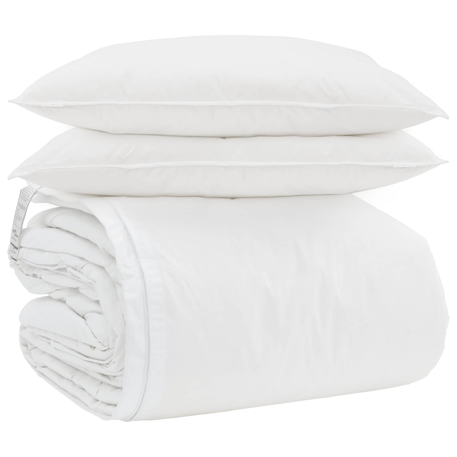 Set di Piumoni con cuscino 3 pz Bianco Piuma d'anatra
