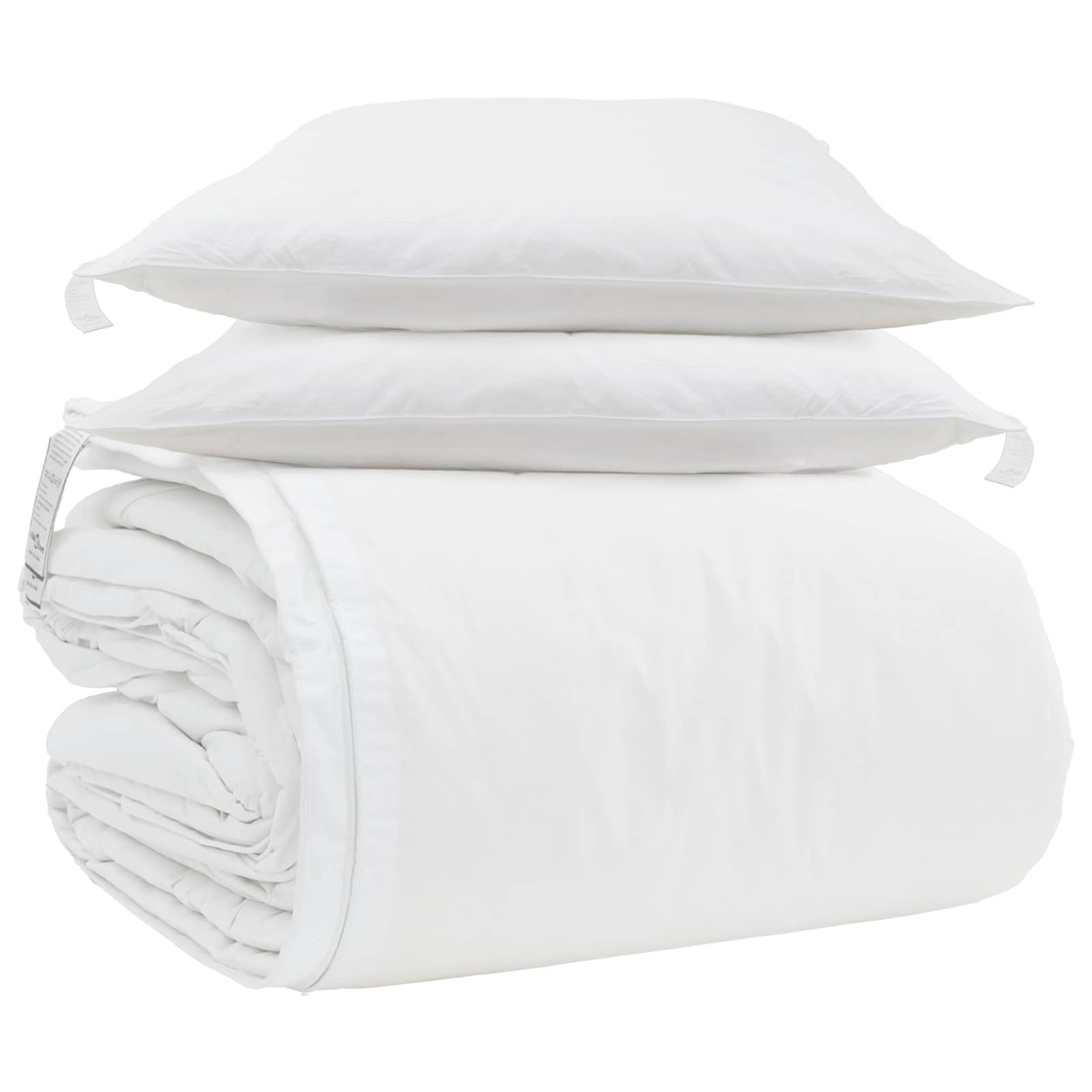 Set di Piumoni con cuscino 3 pz Bianco Piuma d'anatra
