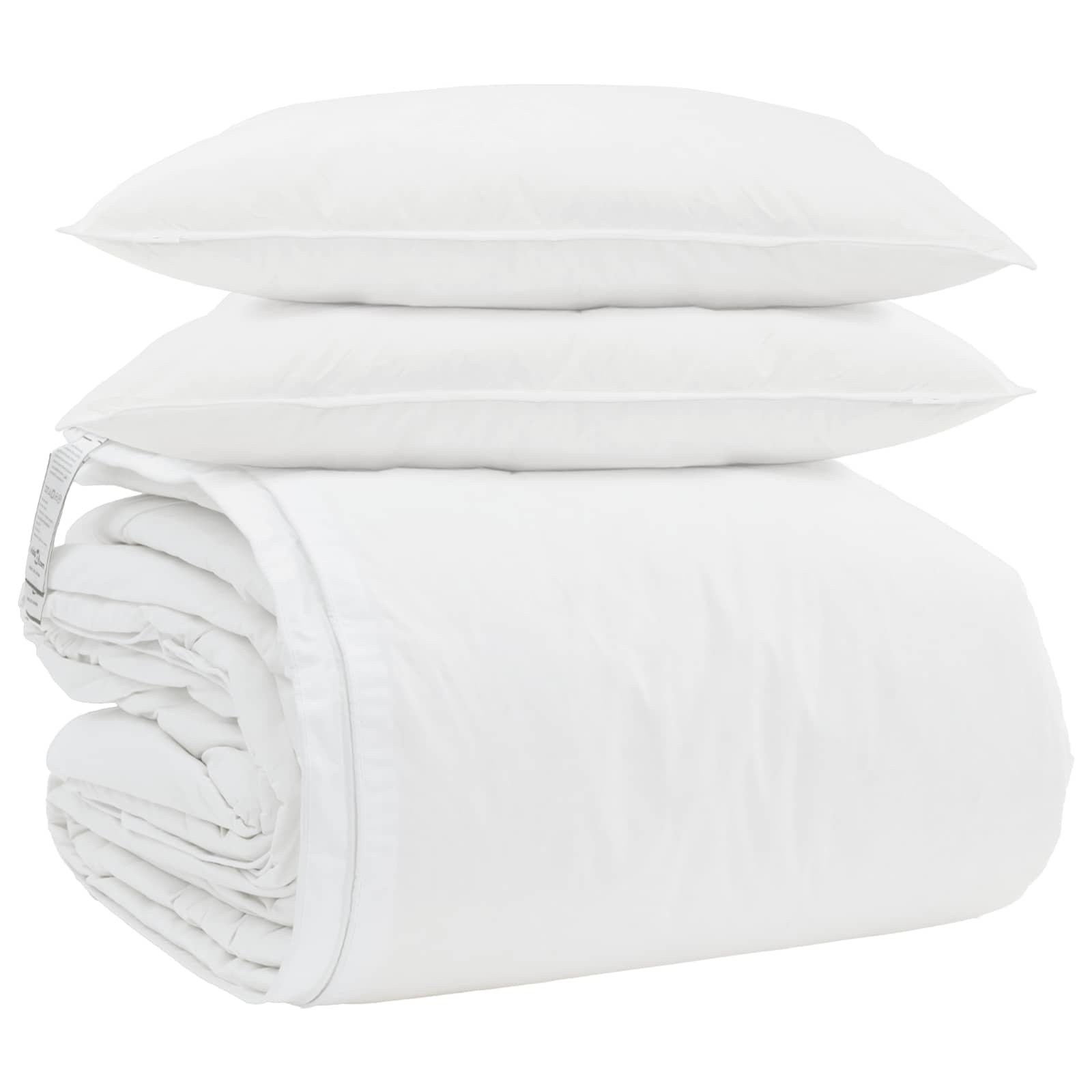 Set di Piumoni con cuscino 3 pz Bianco Piuma d'anatra