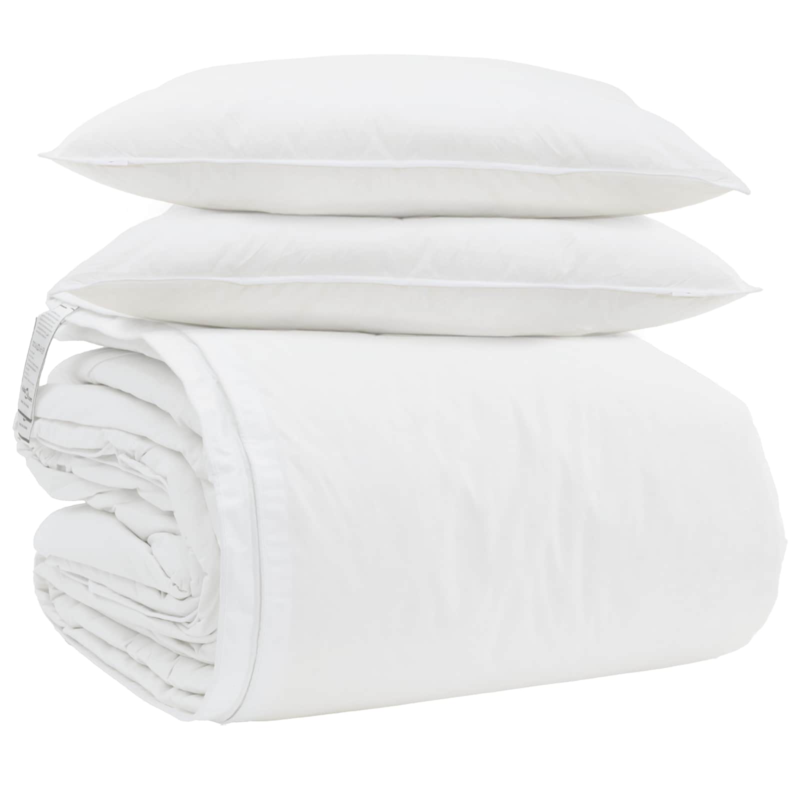 Set di Piumoni con cuscino 3 pz Bianco Piuma d'anatra