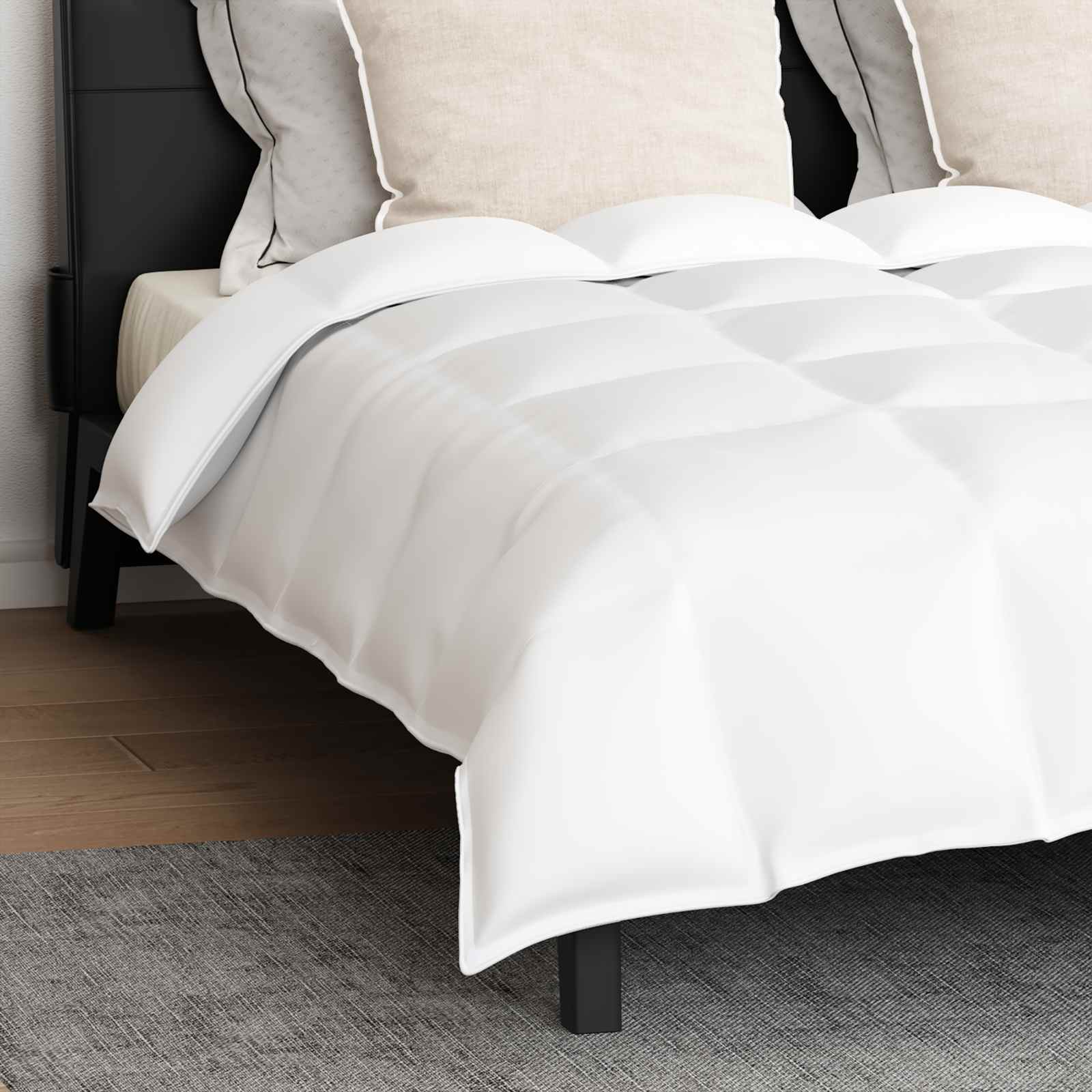 Set di Piumoni con cuscino 3 pz Bianco Piuma d'anatra